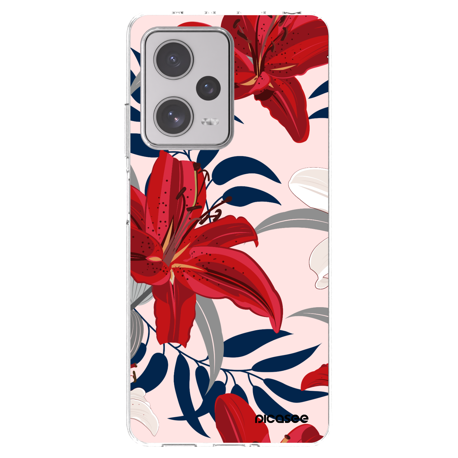 Picasee silikonski prozorni ovitek za Xiaomi Redmi Note 12 Pro+ 5G - Red Lily