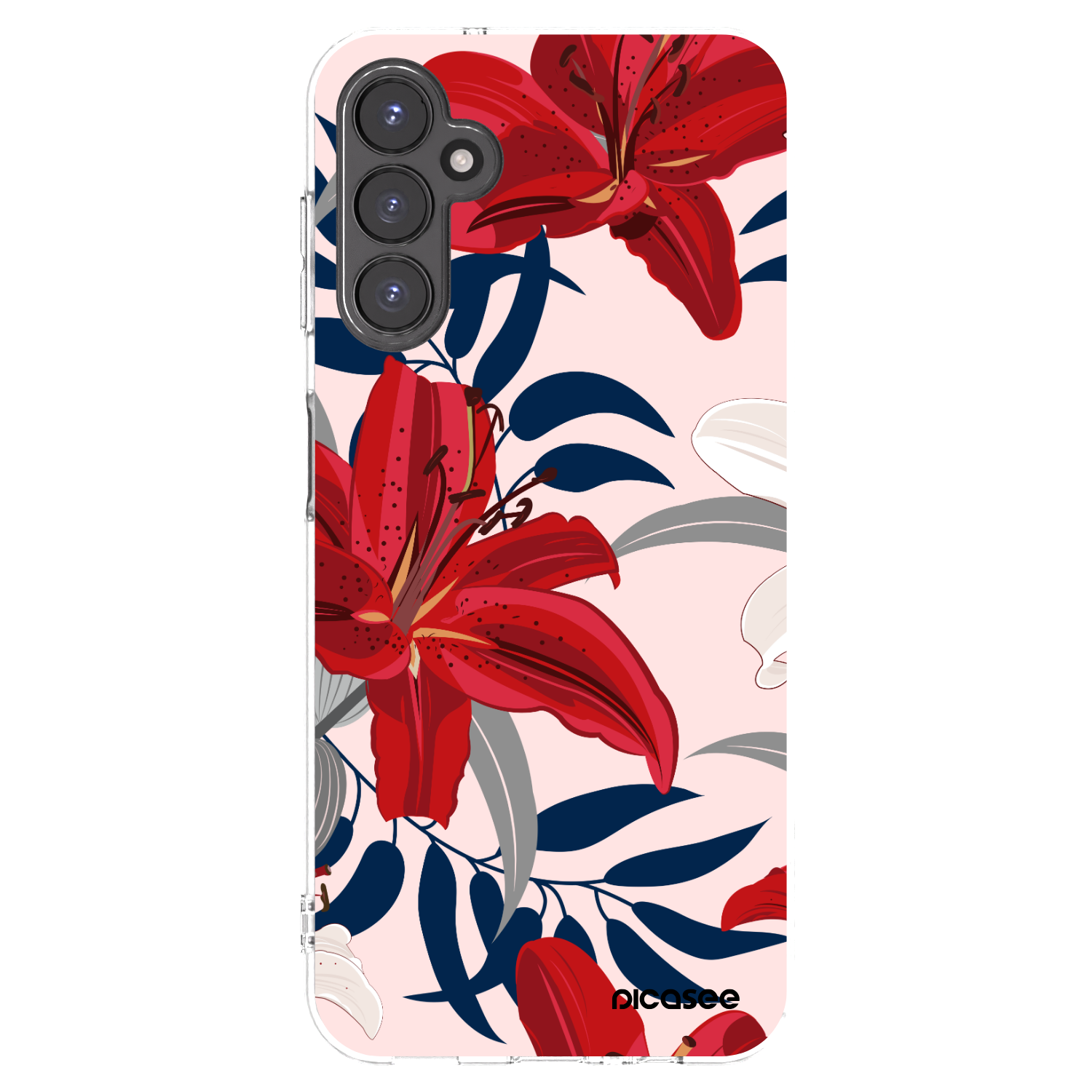 Picasee silikonski prozorni ovitek za Samsung Galaxy A14 4G A145R - Red Lily