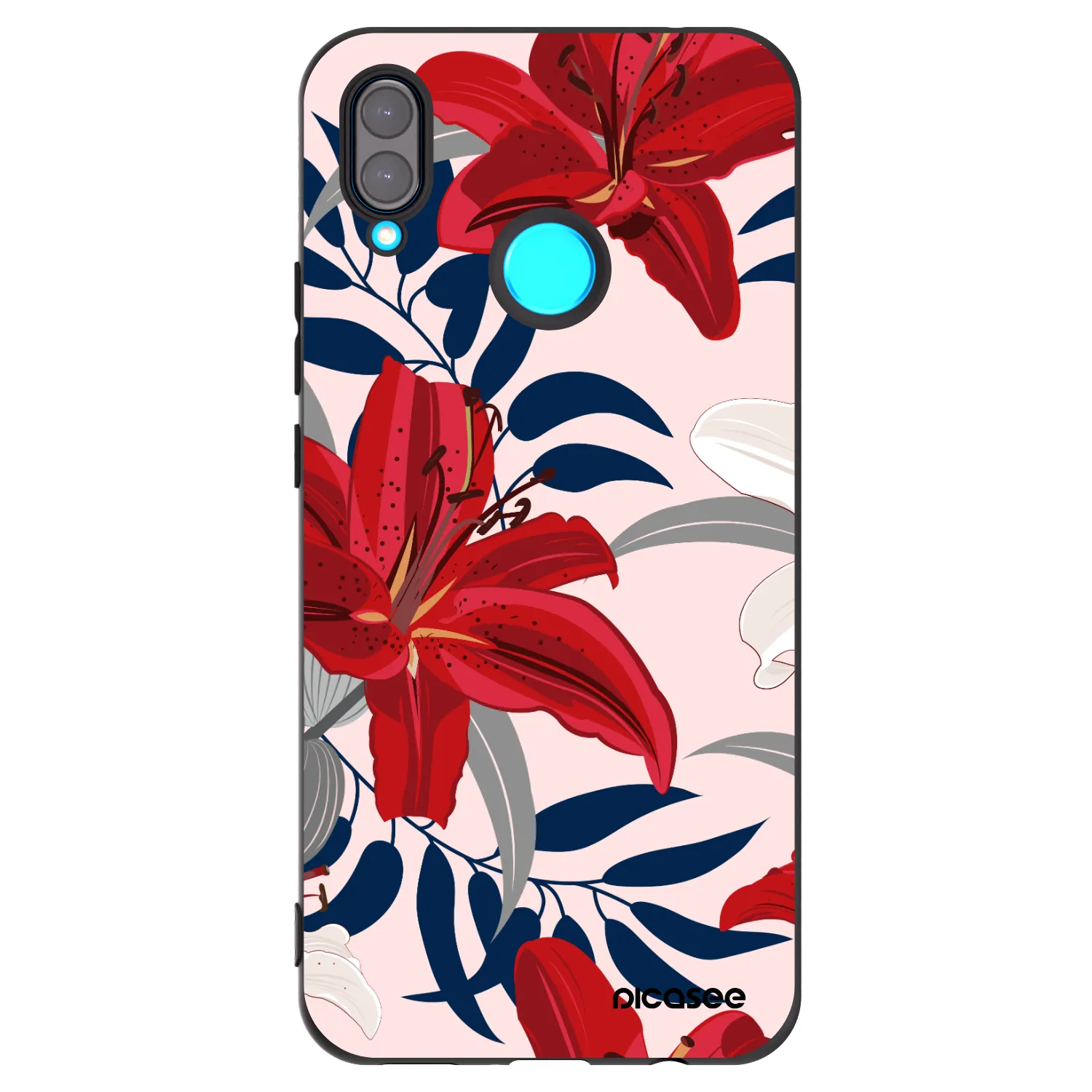 Picasee silikonski črni ovitek za Huawei Nova 3 - Red Lily