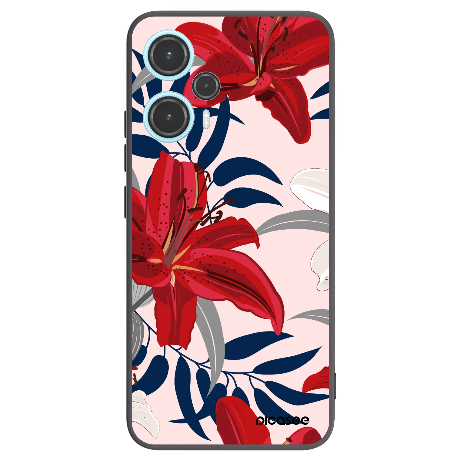 Picasee silikonski črni ovitek za Xiaomi Poco F5 - Red Lily