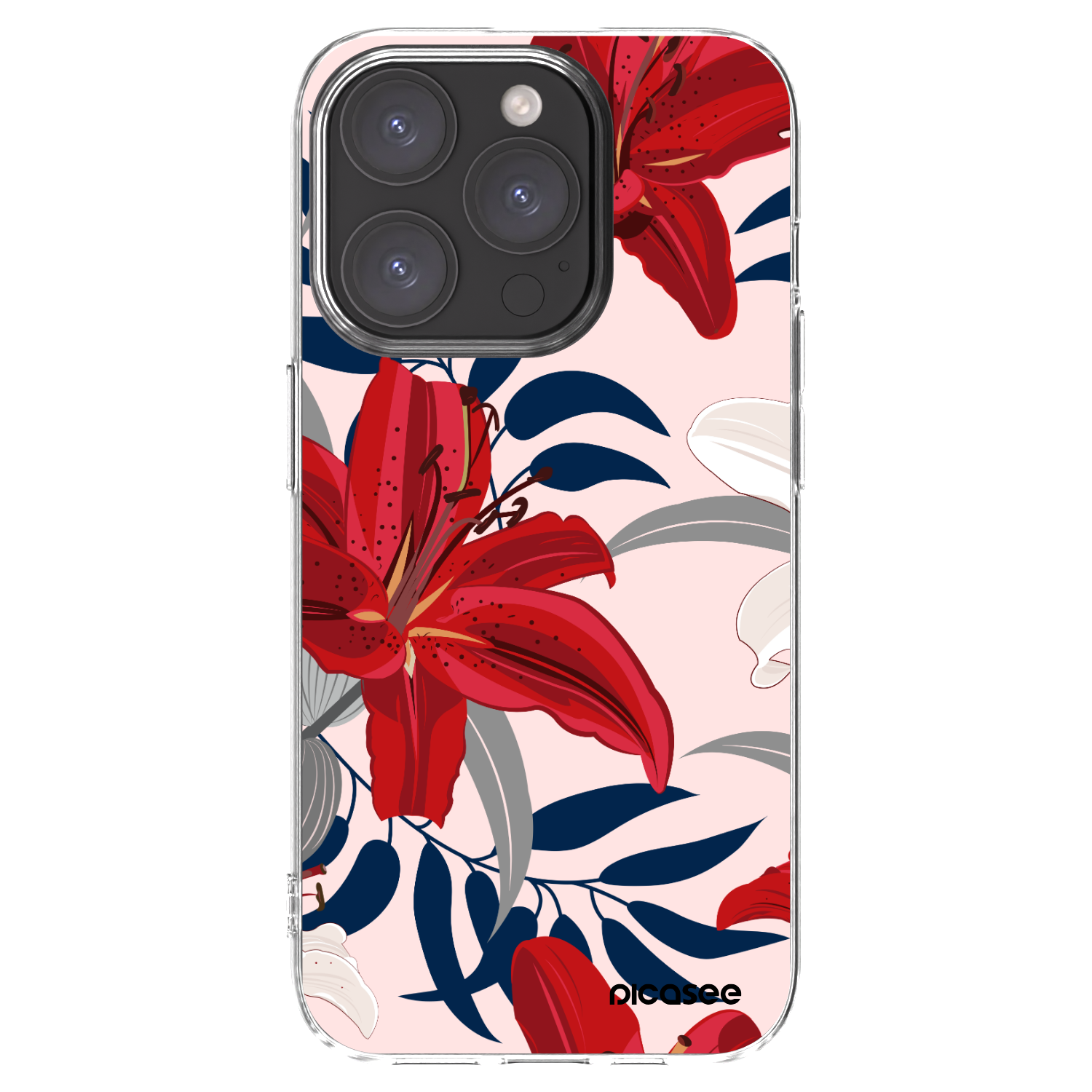 Picasee silikonski prozorni ovitek za Apple iPhone 15 Pro - Red Lily