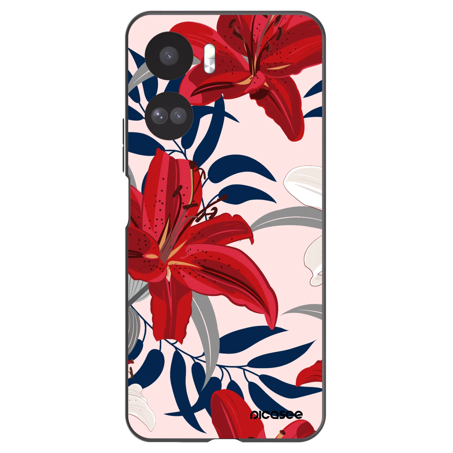 Picasee silikonski črni ovitek za Honor 90 Lite 5G - Red Lily