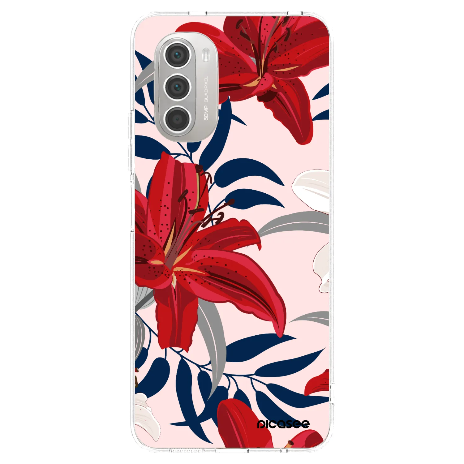 Picasee silikonski prozorni ovitek za Motorola Moto G51 - Red Lily