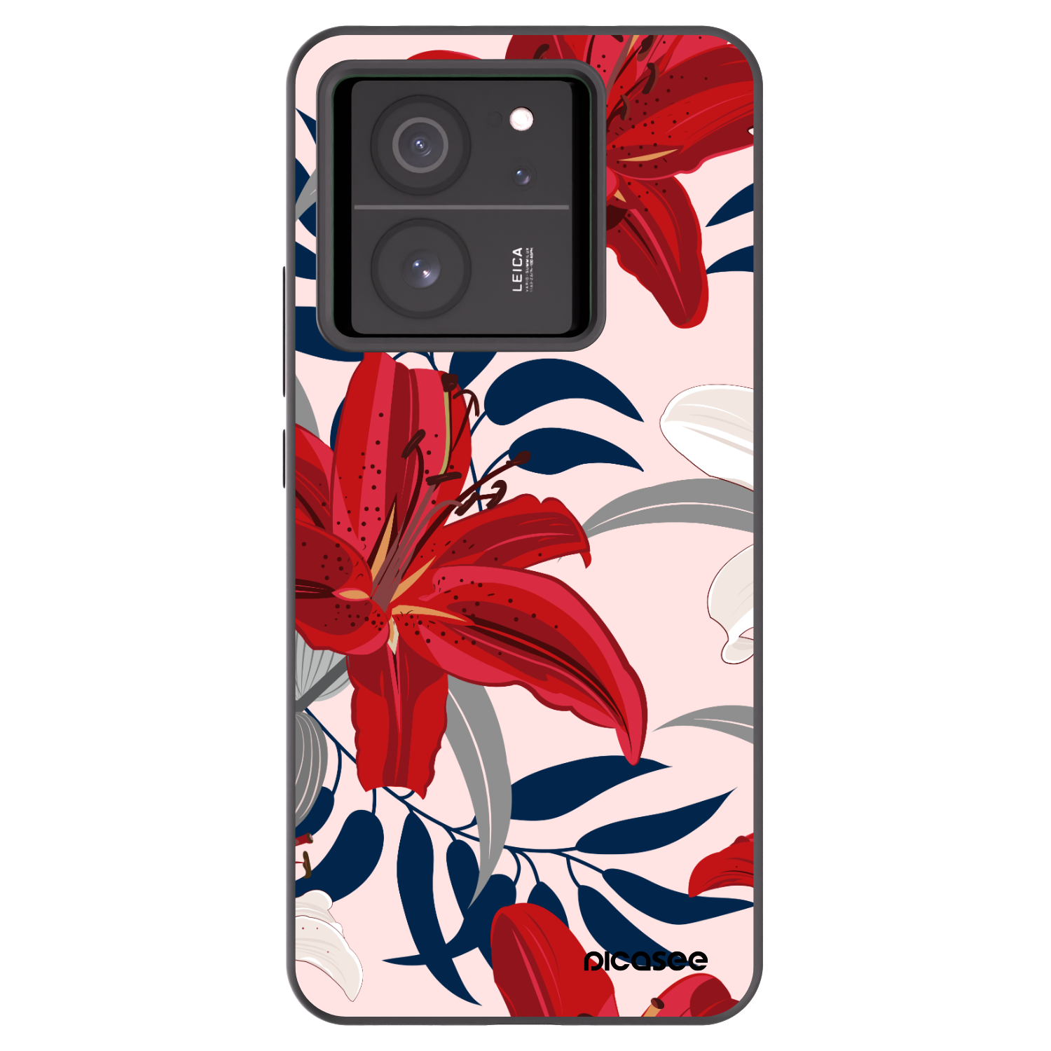 Picasee silikonski črni ovitek za Xiaomi 13T - Red Lily