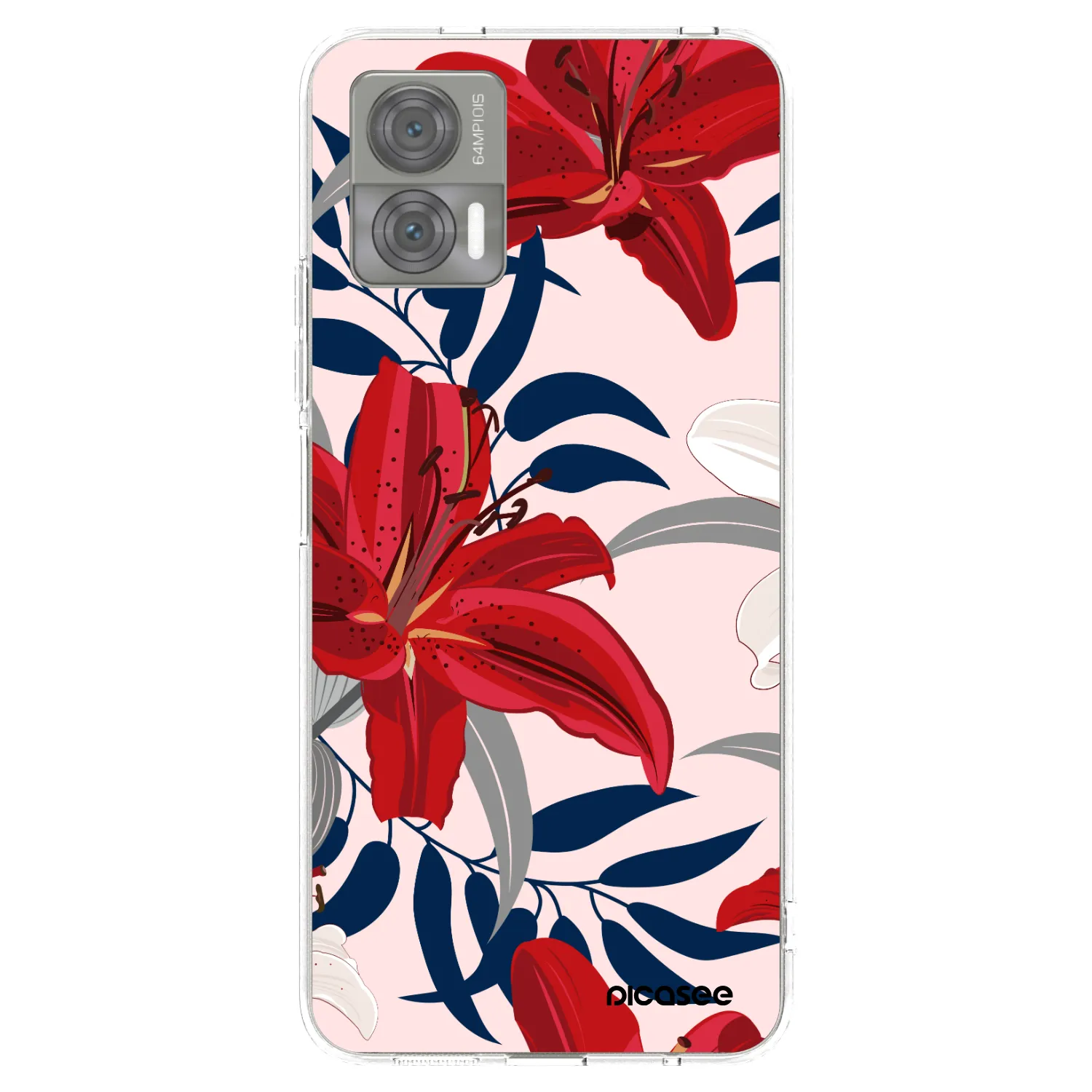 Picasee silikonski prozorni ovitek za Motorola Edge 30 Neo - Red Lily