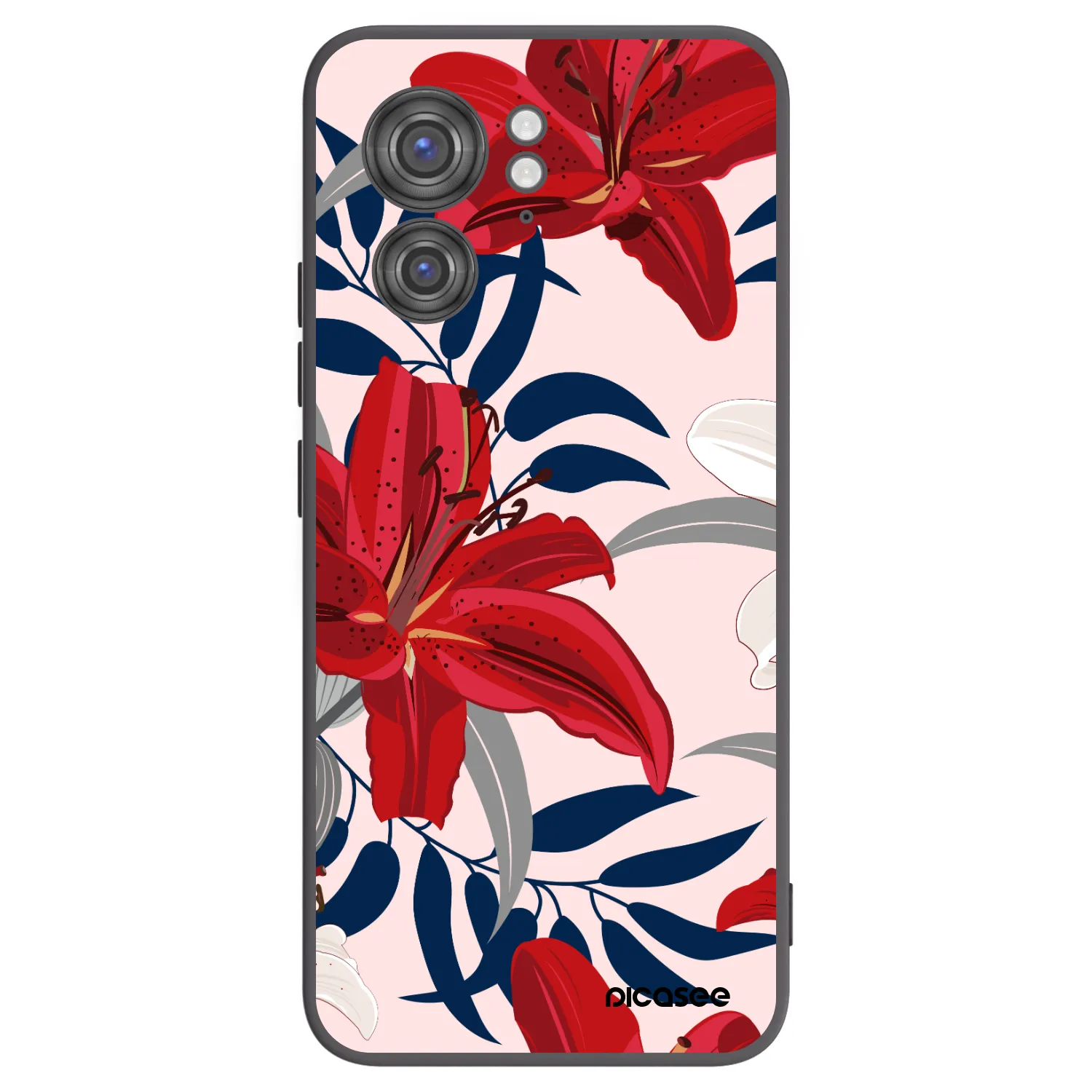 Picasee silikonski črni ovitek za Motorola Edge 40 - Red Lily
