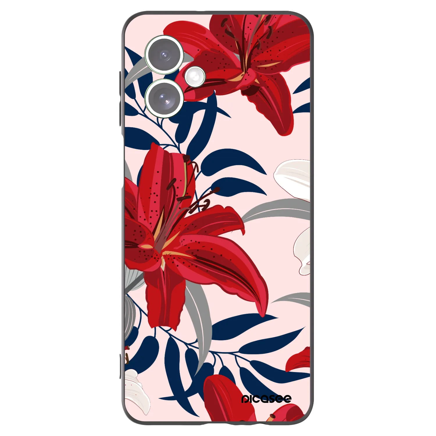 Picasee silikonski črni ovitek za Motorola Moto G54 5G - Red Lily