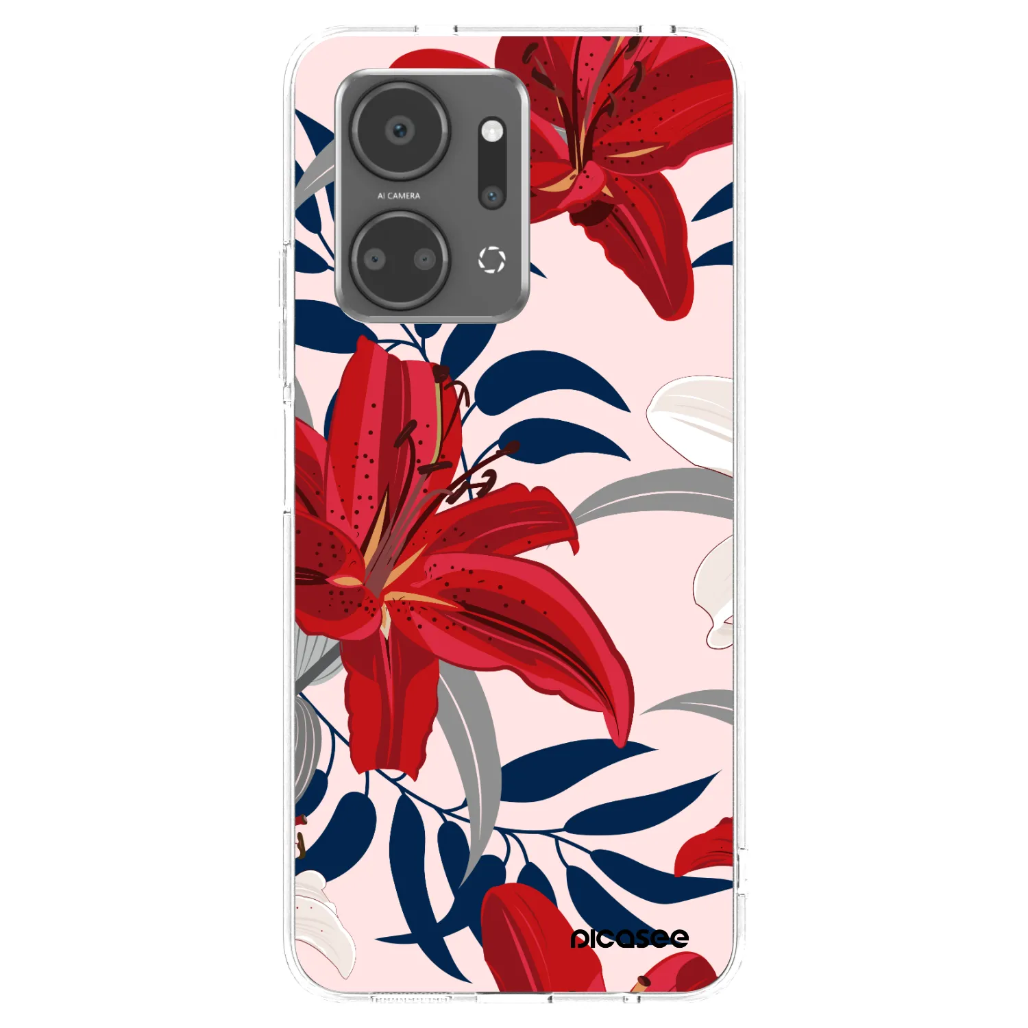 Picasee silikonski prozorni ovitek za Honor X7a - Red Lily