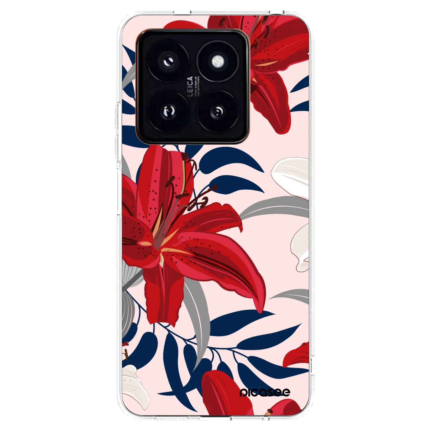 Picasee silikonski prozorni ovitek za Xiaomi 14 Pro - Red Lily