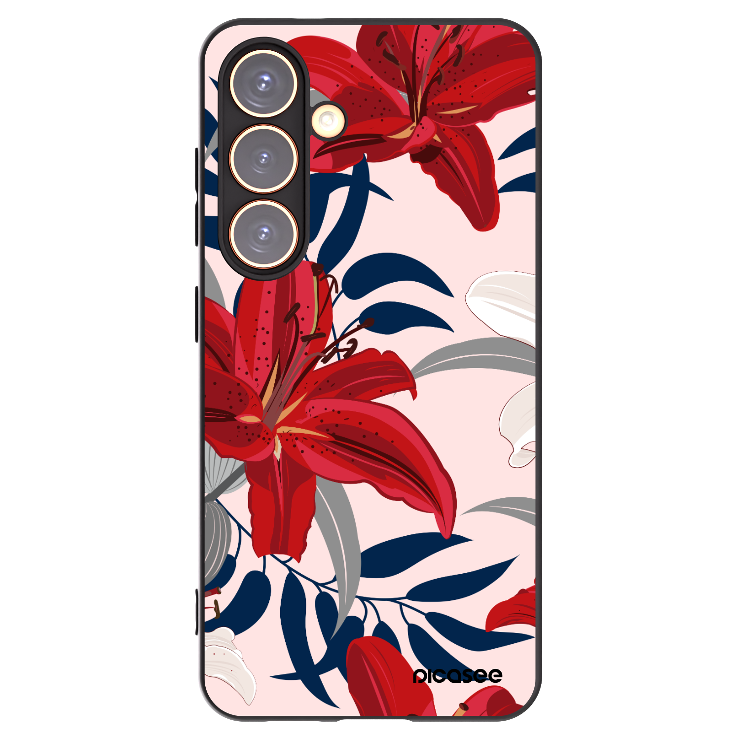 Picasee silikonski črni ovitek za Samsung Galaxy S24 S921B 5G - Red Lily