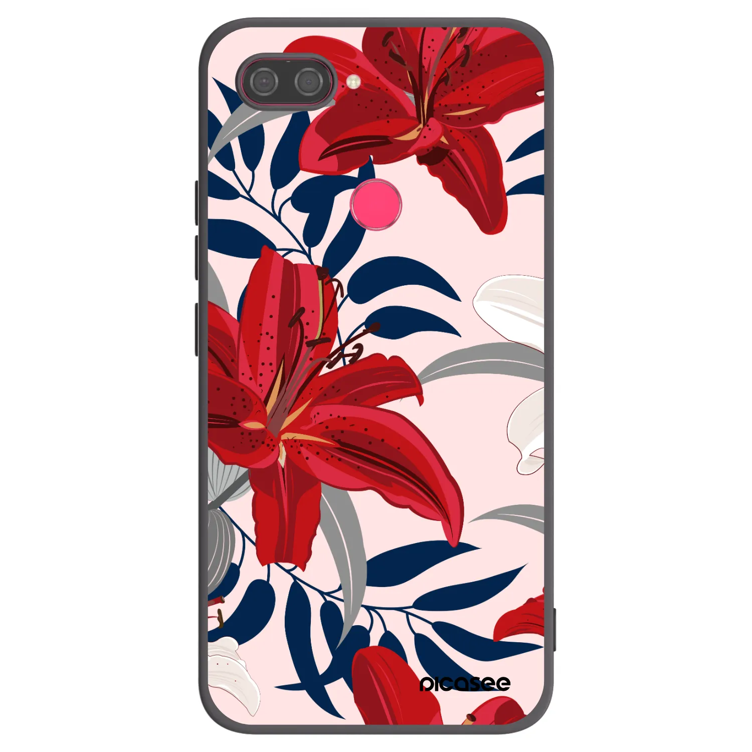 Picasee silikonski črni ovitek za Xiaomi Mi 8 Lite - Red Lily