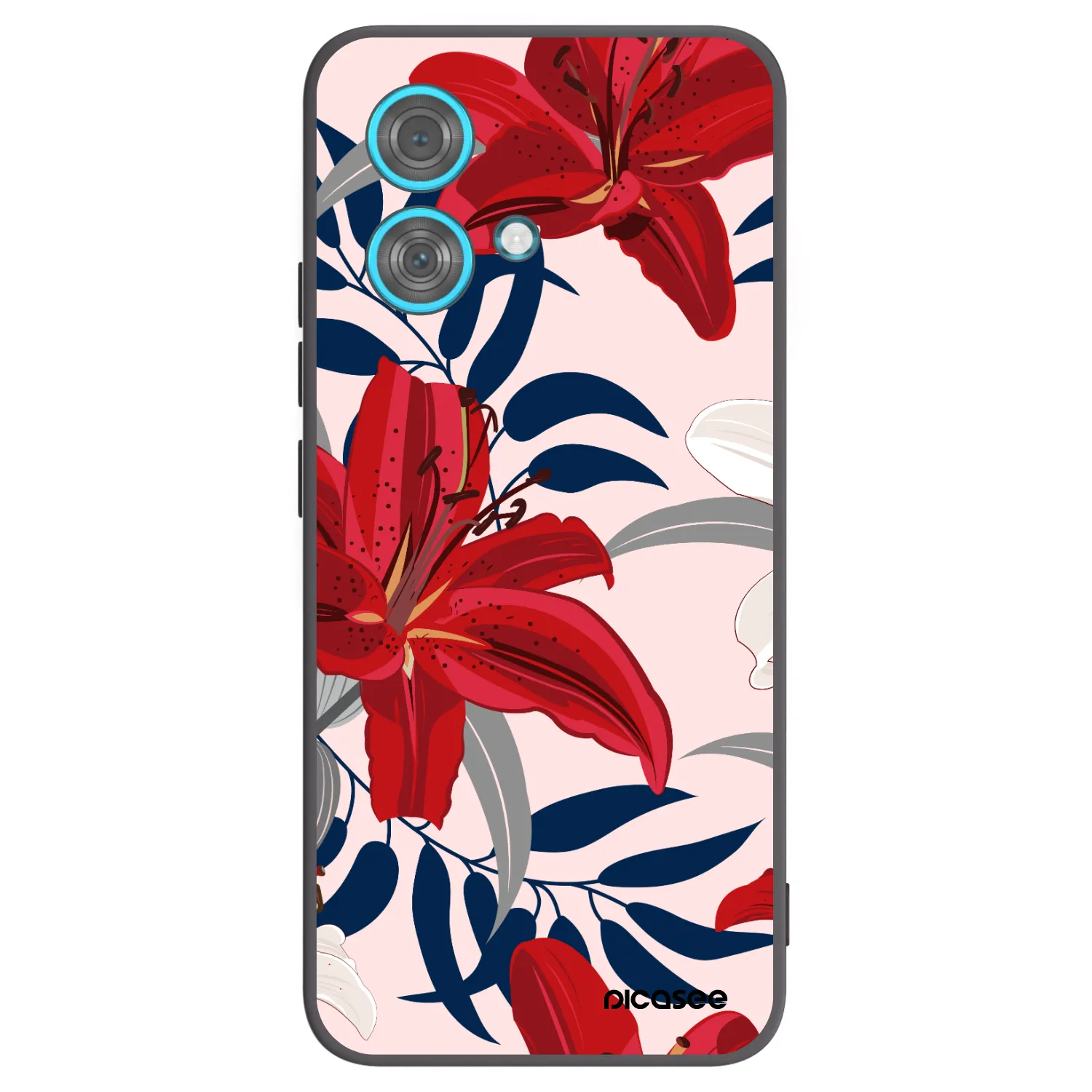 Picasee silikonski črni ovitek za Motorola Edge 40 Neo - Red Lily