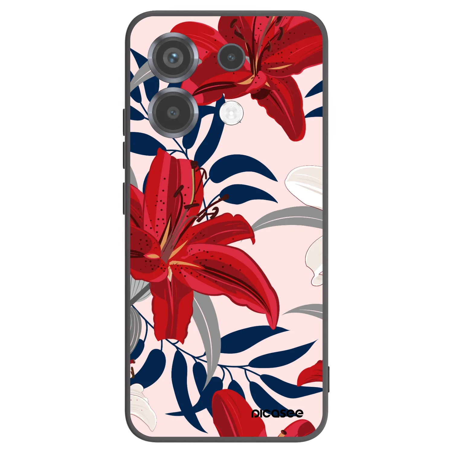 Picasee silikonski črni ovitek za Xiaomi Poco X6 - Red Lily