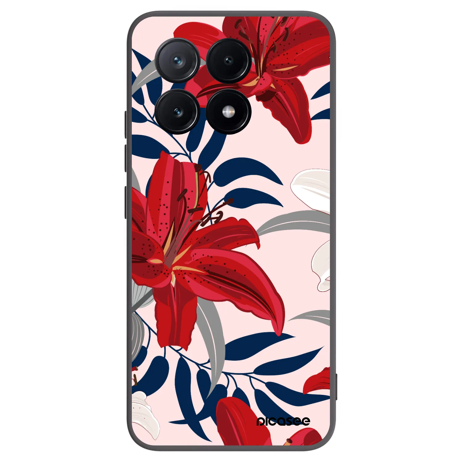 Picasee silikonski črni ovitek za Xiaomi Poco X6 Pro - Red Lily