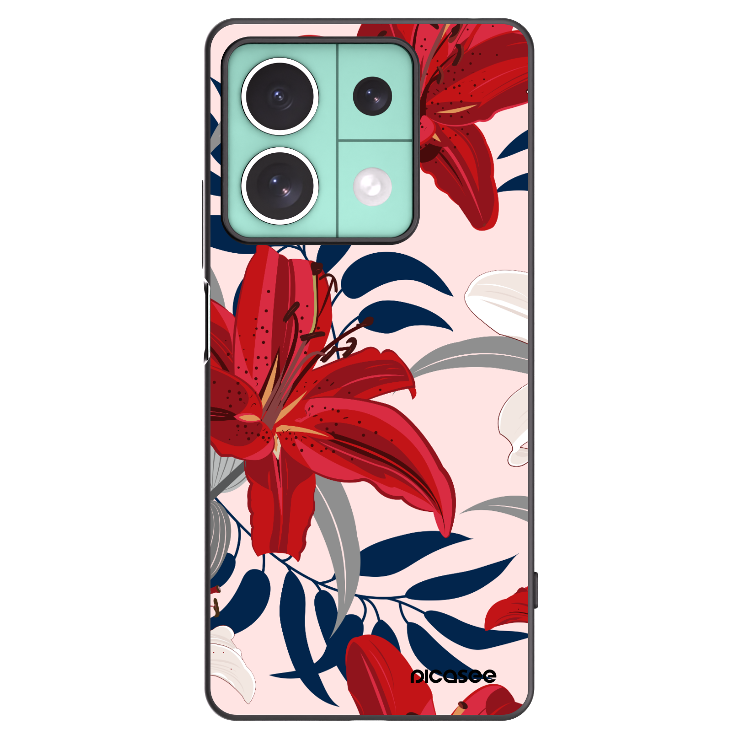 Picasee silikonski črni ovitek za Xiaomi Redmi Note 13 5G - Red Lily