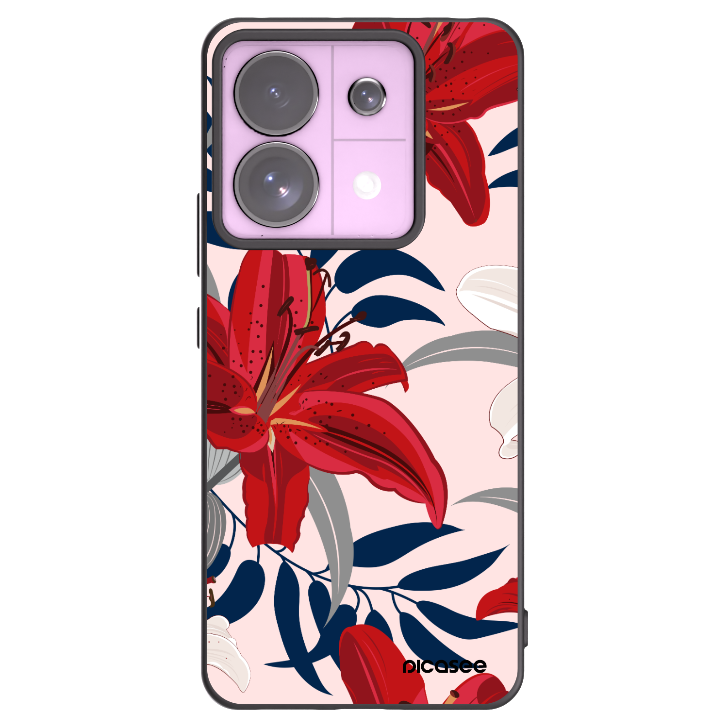 Picasee silikonski črni ovitek za Xiaomi Redmi Note 13 Pro 5G - Red Lily