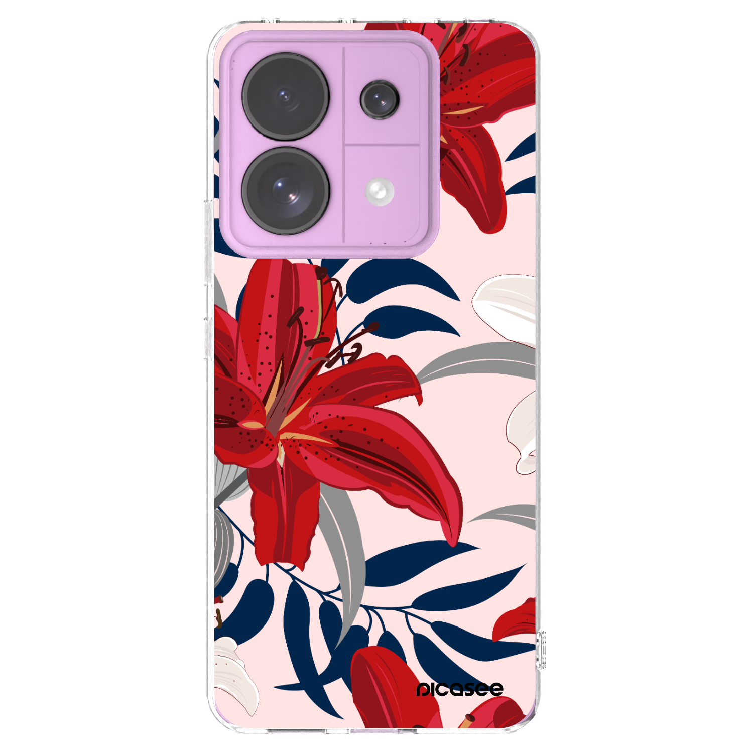 Picasee silikonski prozorni ovitek za Xiaomi Redmi Note 13 Pro 5G - Red Lily