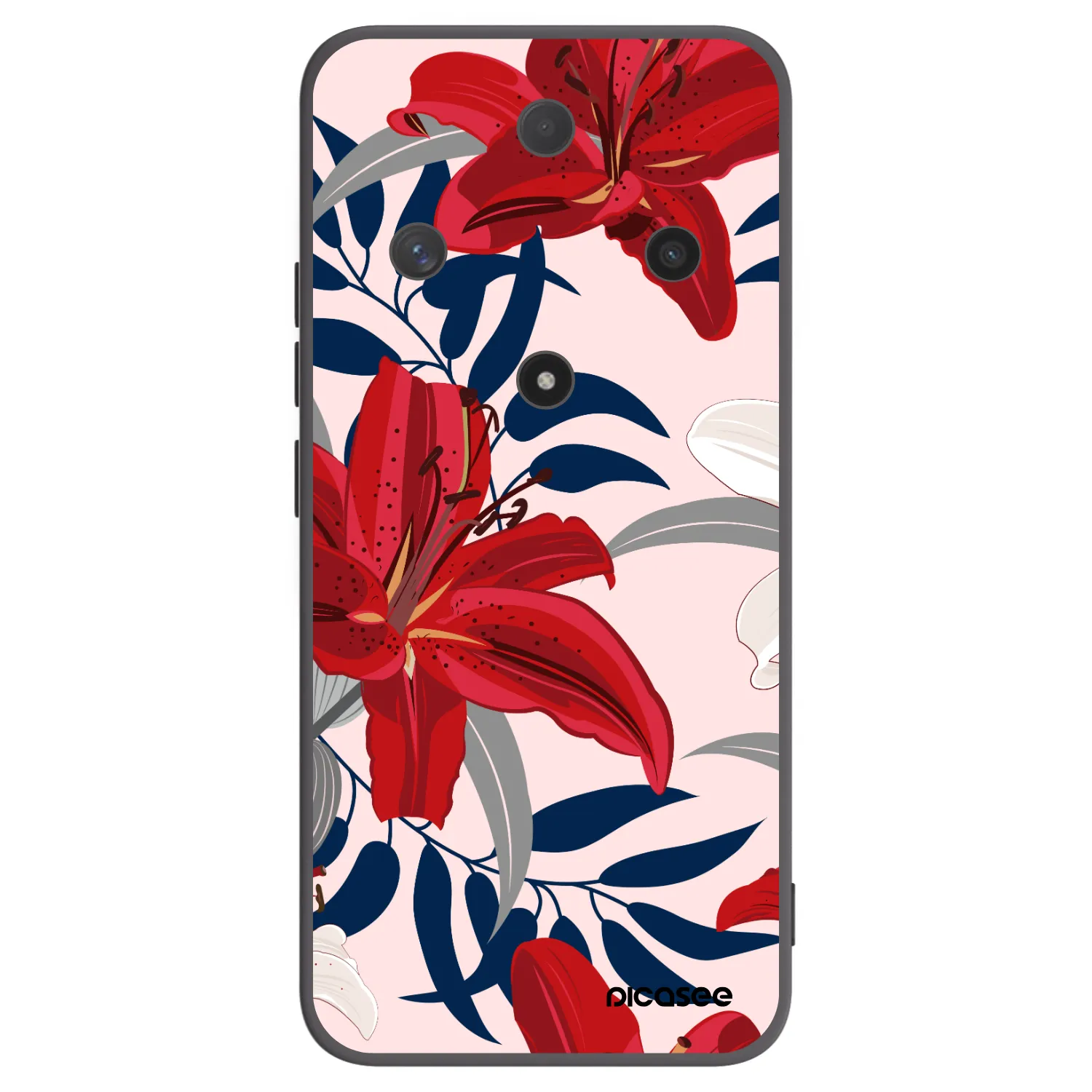 Picasee silikonski črni ovitek za Honor Magic6 Lite 5G - Red Lily