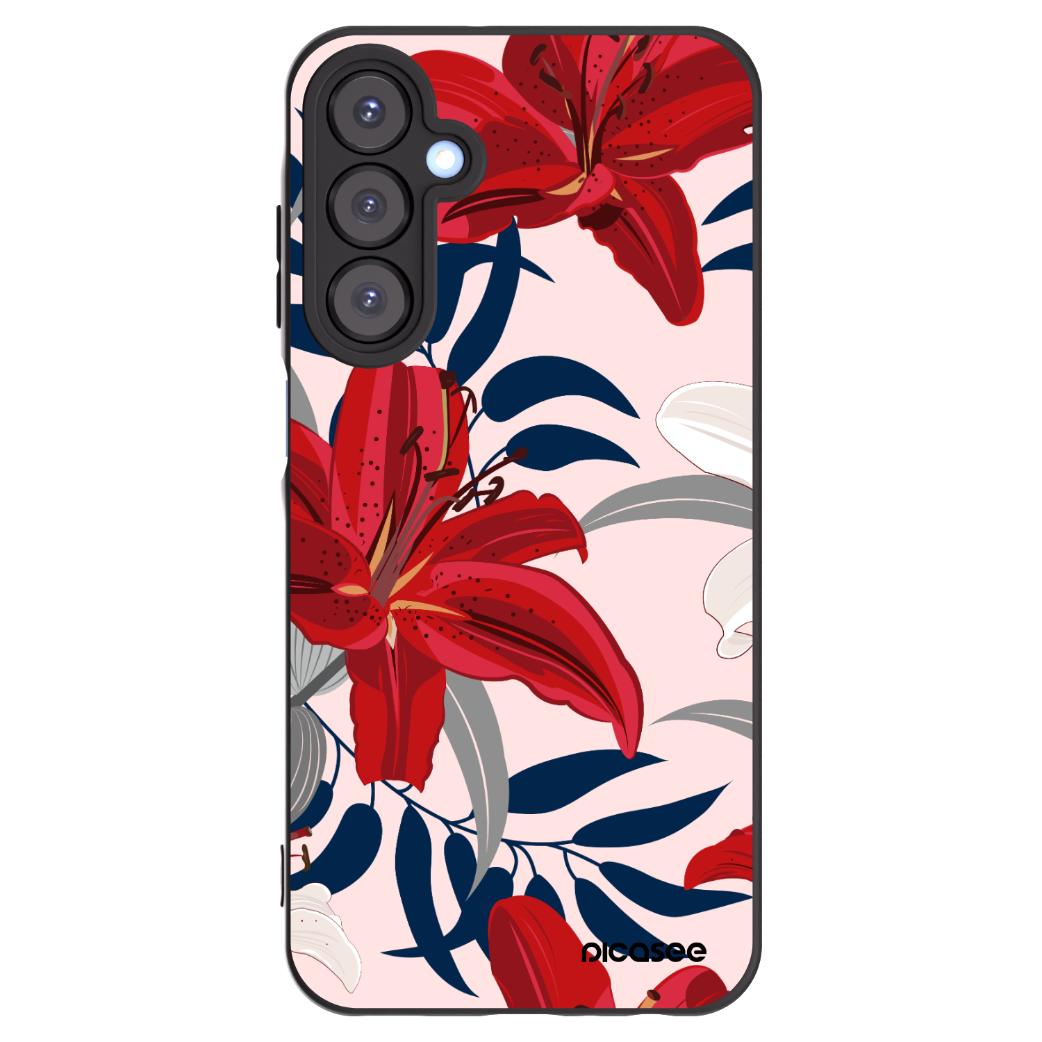 Picasee silikonski črni ovitek za Samsung Galaxy A25 A256B 5G - Red Lily