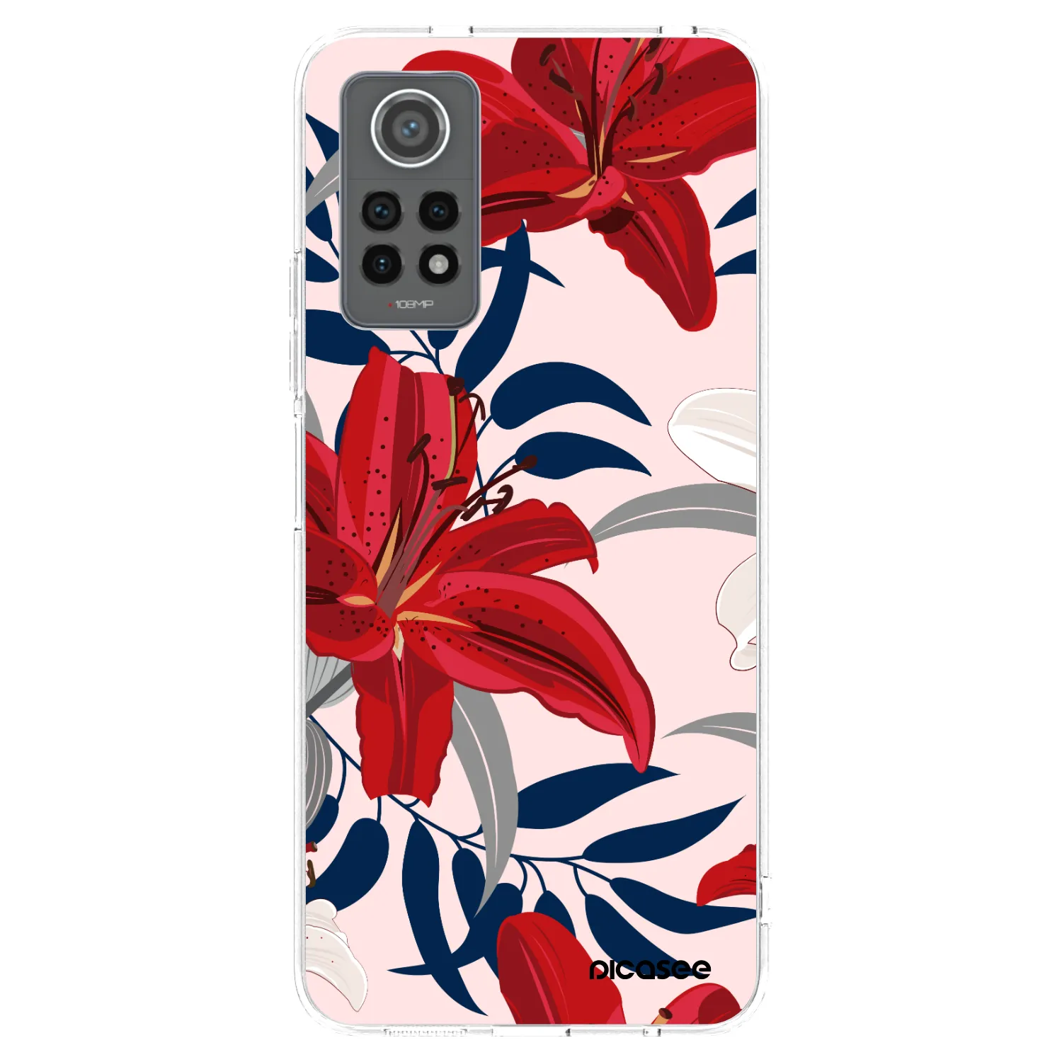 Picasee silikonski prozorni ovitek za Xiaomi Redmi Note 12 Pro 4G - Red Lily