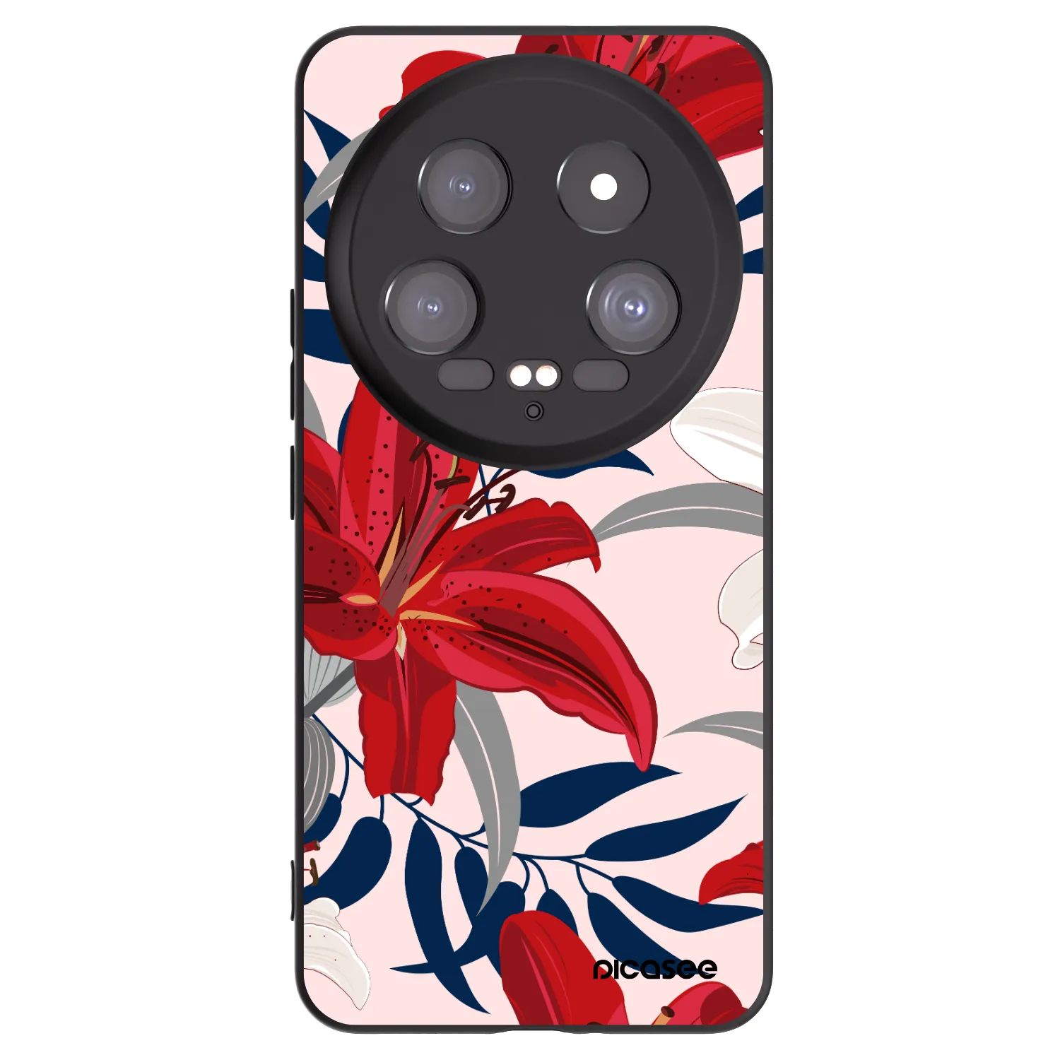 Picasee silikonski črni ovitek za Xiaomi 14 Ultra - Red Lily