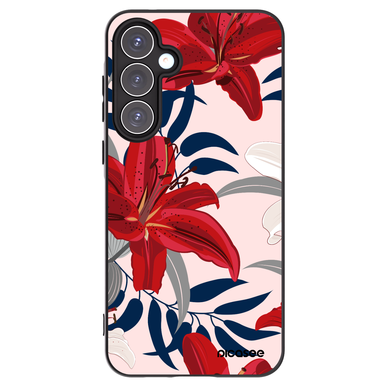 Picasee silikonski črni ovitek za Samsung Galaxy A55 5G A556B - Red Lily