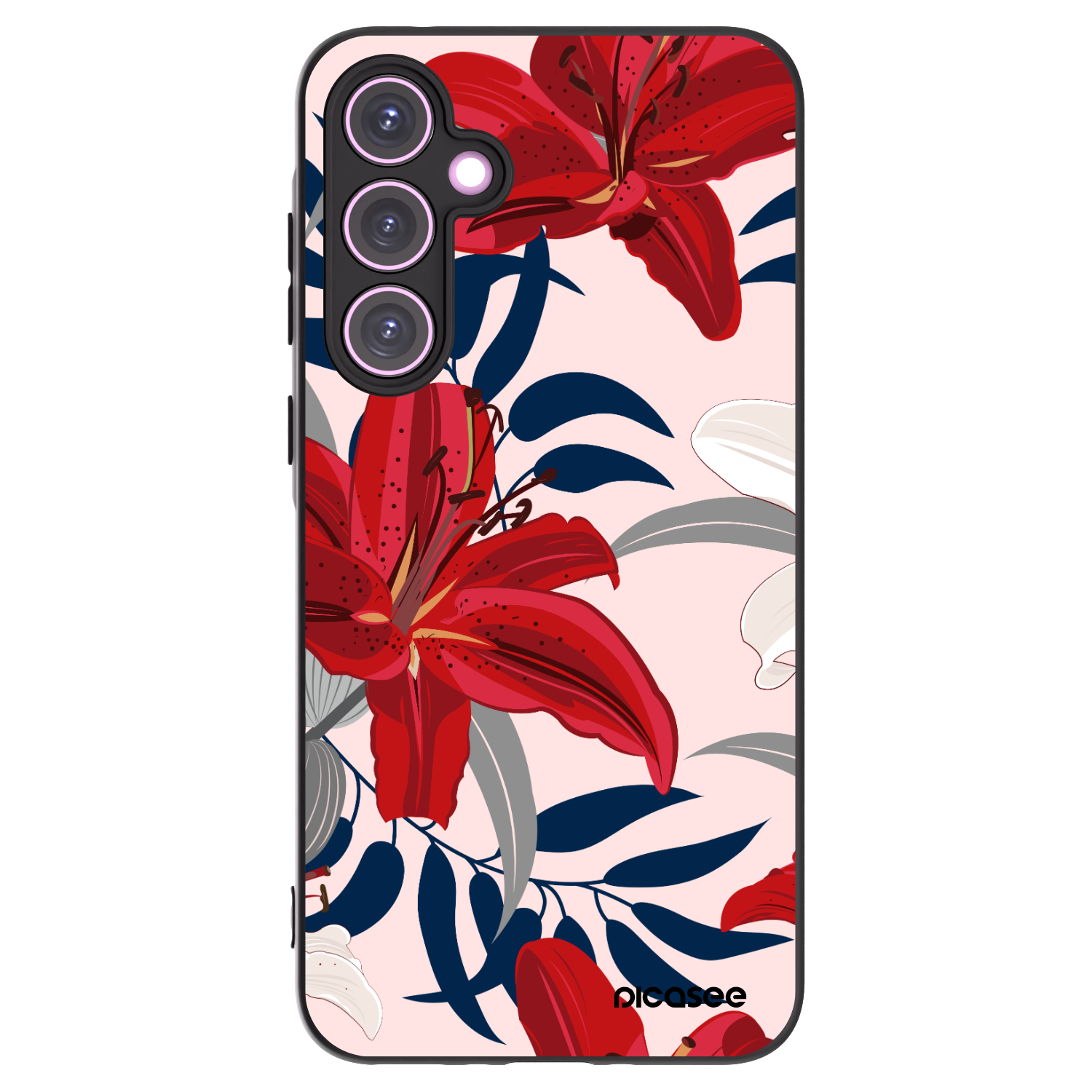 Picasee silikonski črni ovitek za Samsung Galaxy A35 5G A356B - Red Lily