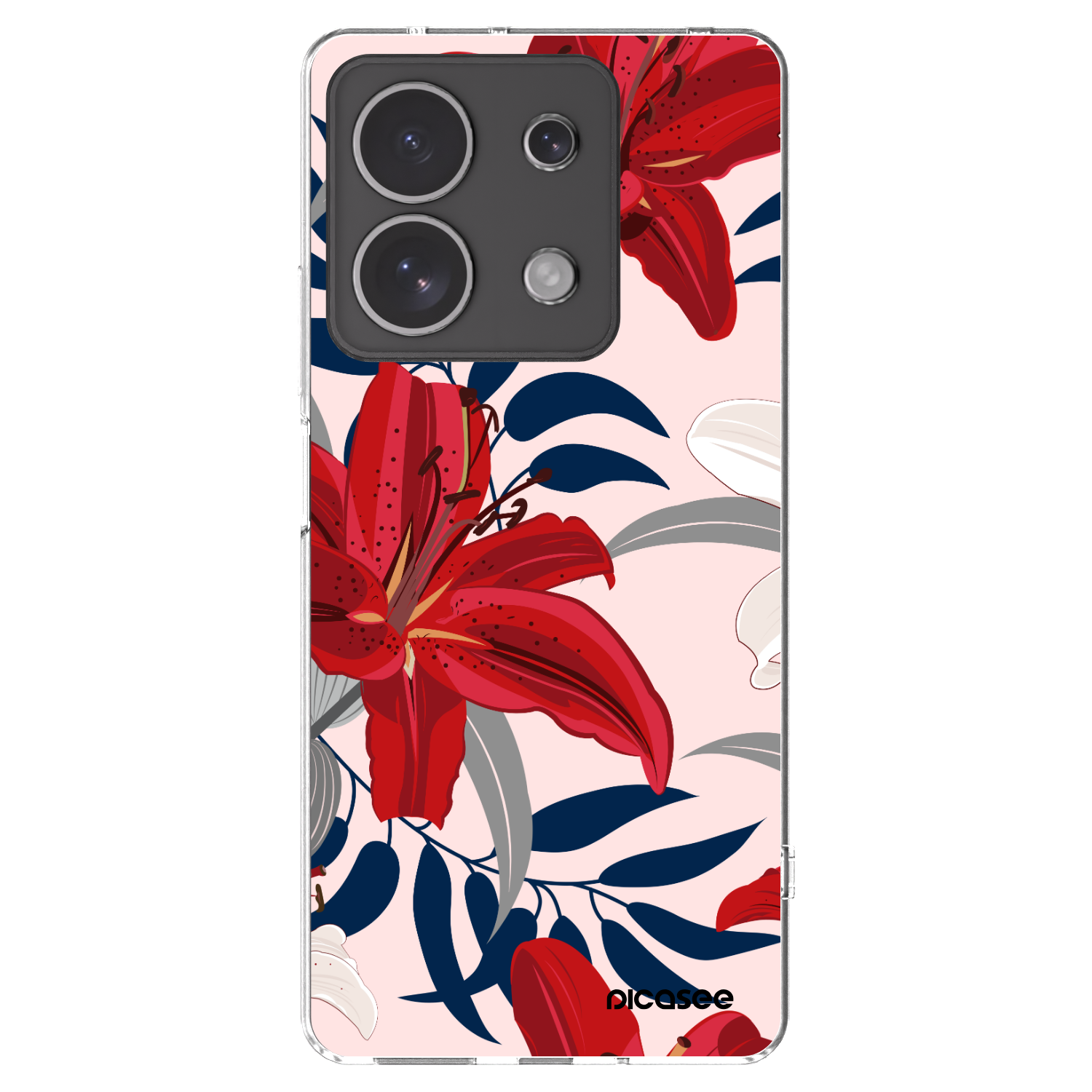 Picasee silikonski prozorni ovitek za Xiaomi Redmi Note 13 4G - Red Lily