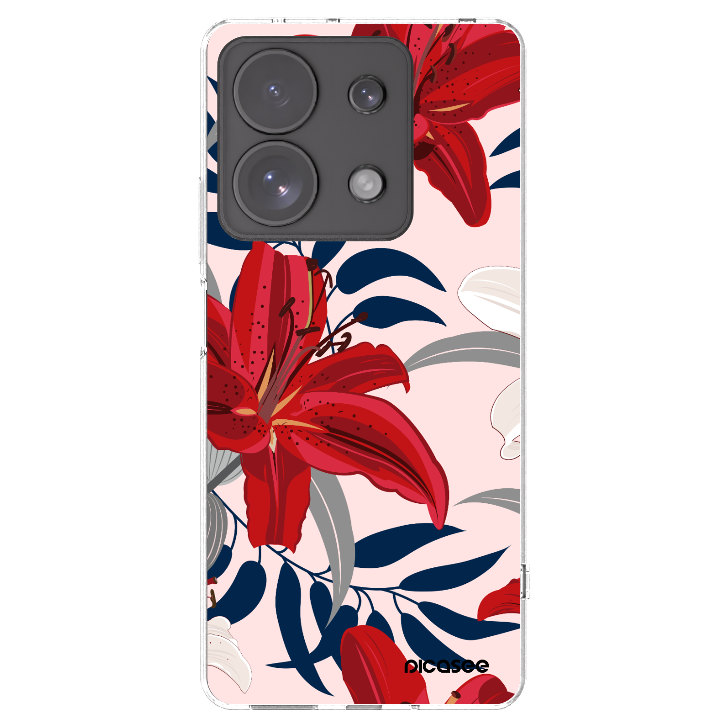 Picasee silikonski prozorni ovitek za Xiaomi Redmi Note 13 Pro 4G - Red Lily