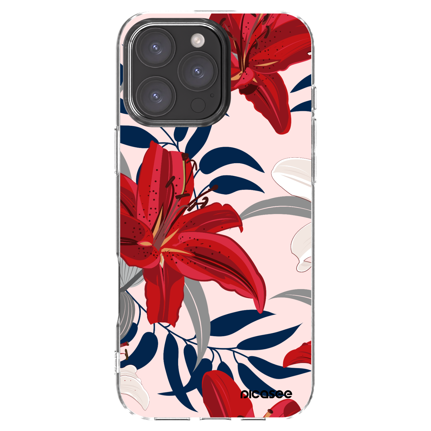 Picasee silikonski prozorni ovitek za Apple iPhone 16 Pro Max - Red Lily