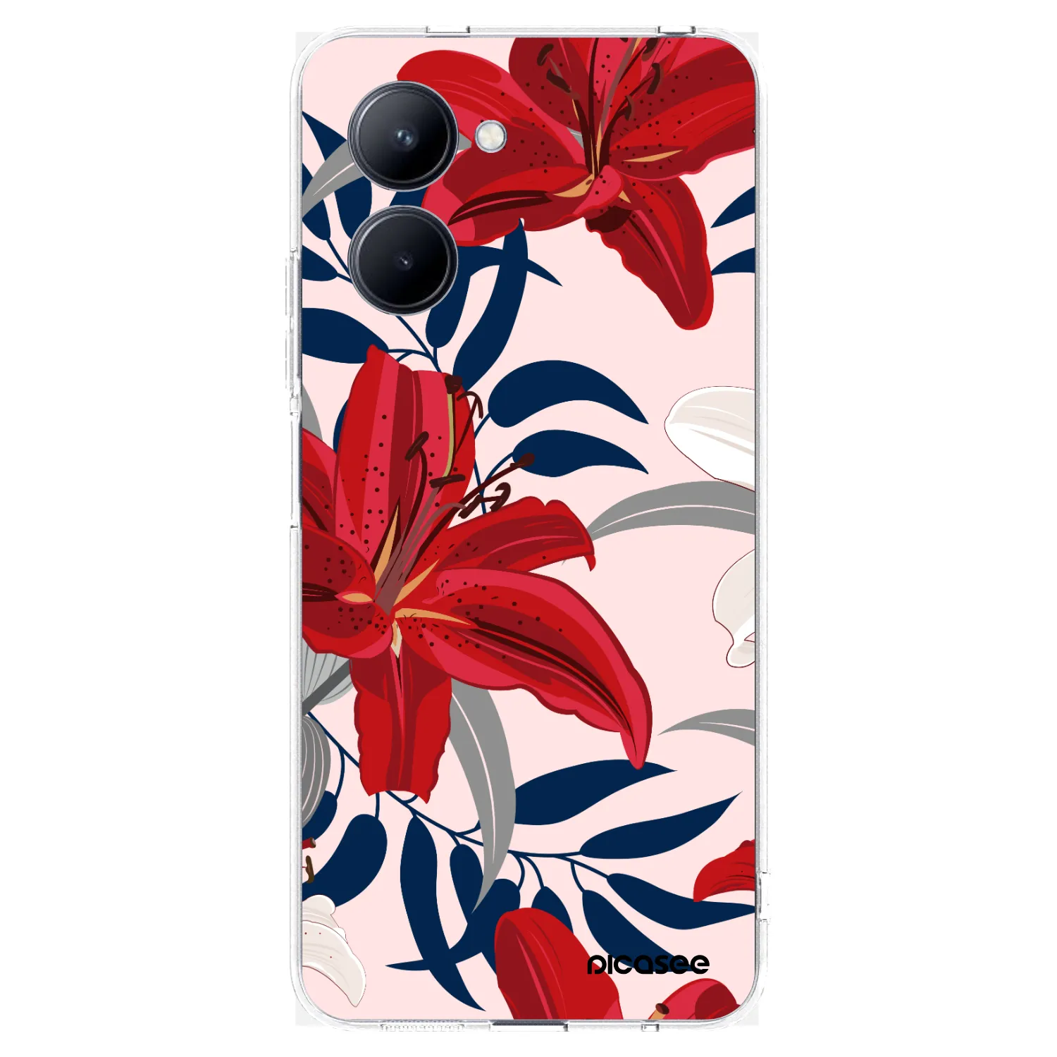 Picasee silikonski prozorni ovitek za Realme C33 (2023) - Red Lily