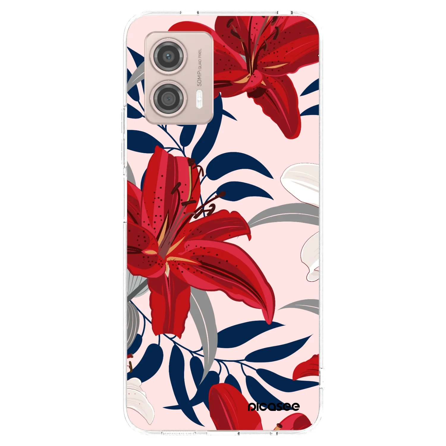 Picasee silikonski prozorni ovitek za Motorola Moto G53 5G - Red Lily