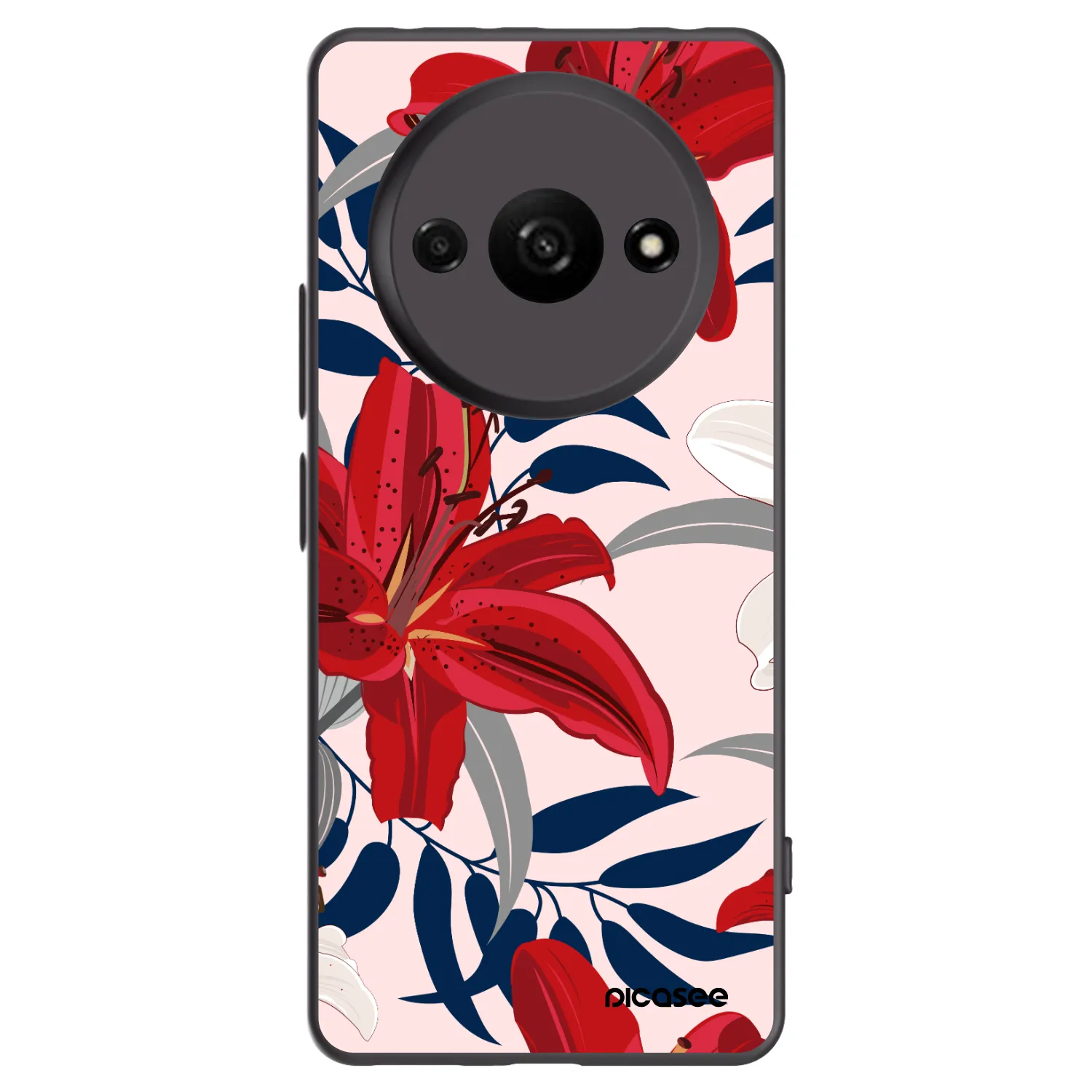 Picasee silikonski črni ovitek za Xiaomi Redmi A3 - Red Lily