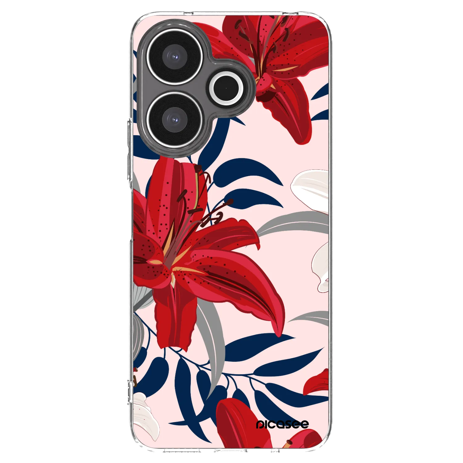Picasee silikonski prozorni ovitek za Xiaomi Redmi 13 4G - Red Lily