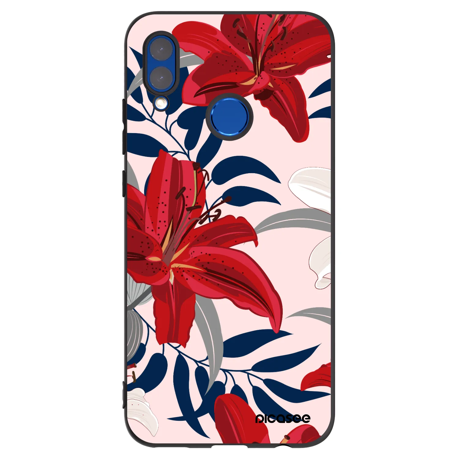 Picasee silikonski črni ovitek za Honor 10 Lite - Red Lily
