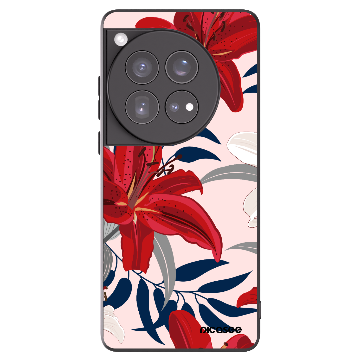 Picasee silikonski črni ovitek za OnePlus 12 5G - Red Lily