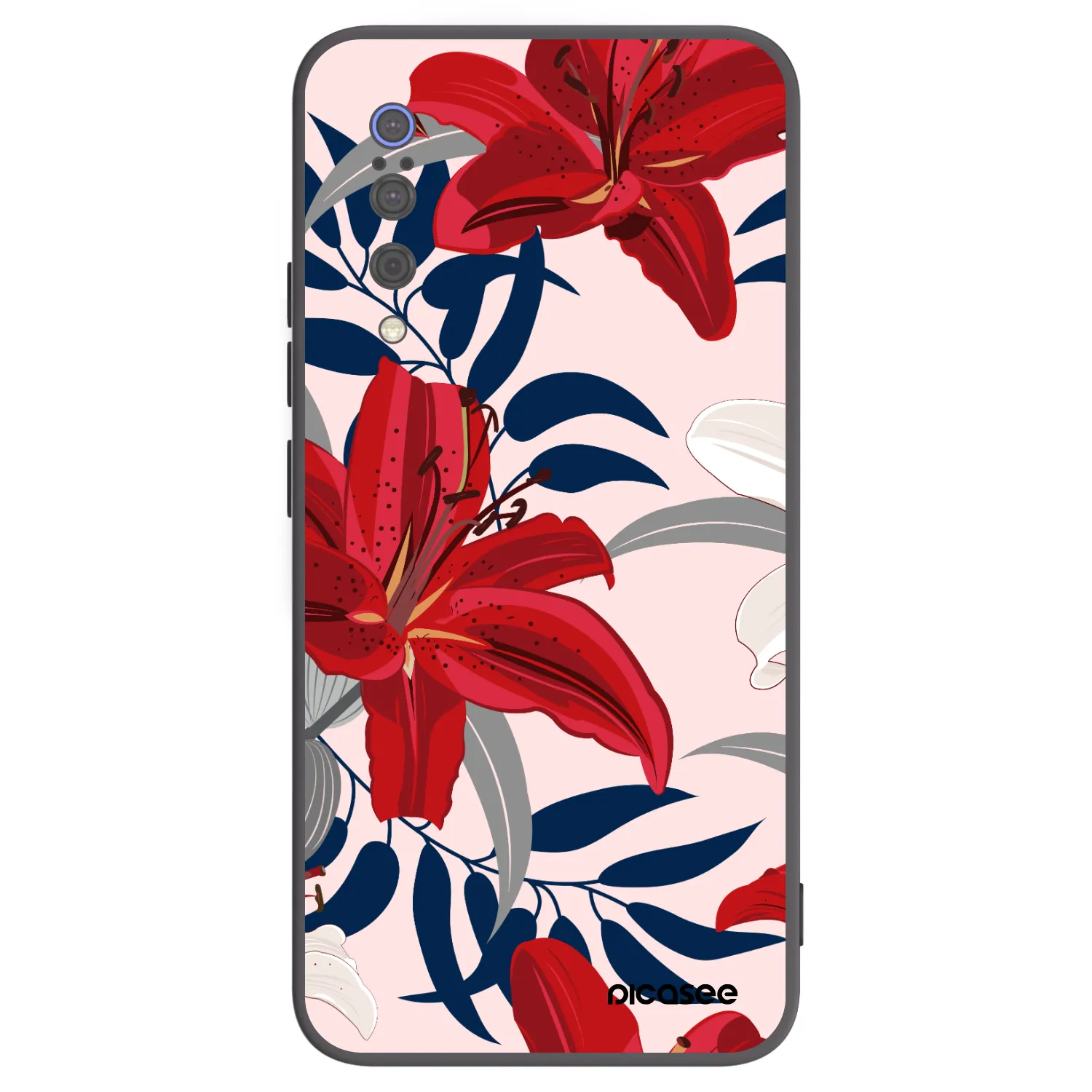 Picasee silikonski črni ovitek za Xiaomi Mi 9 - Red Lily