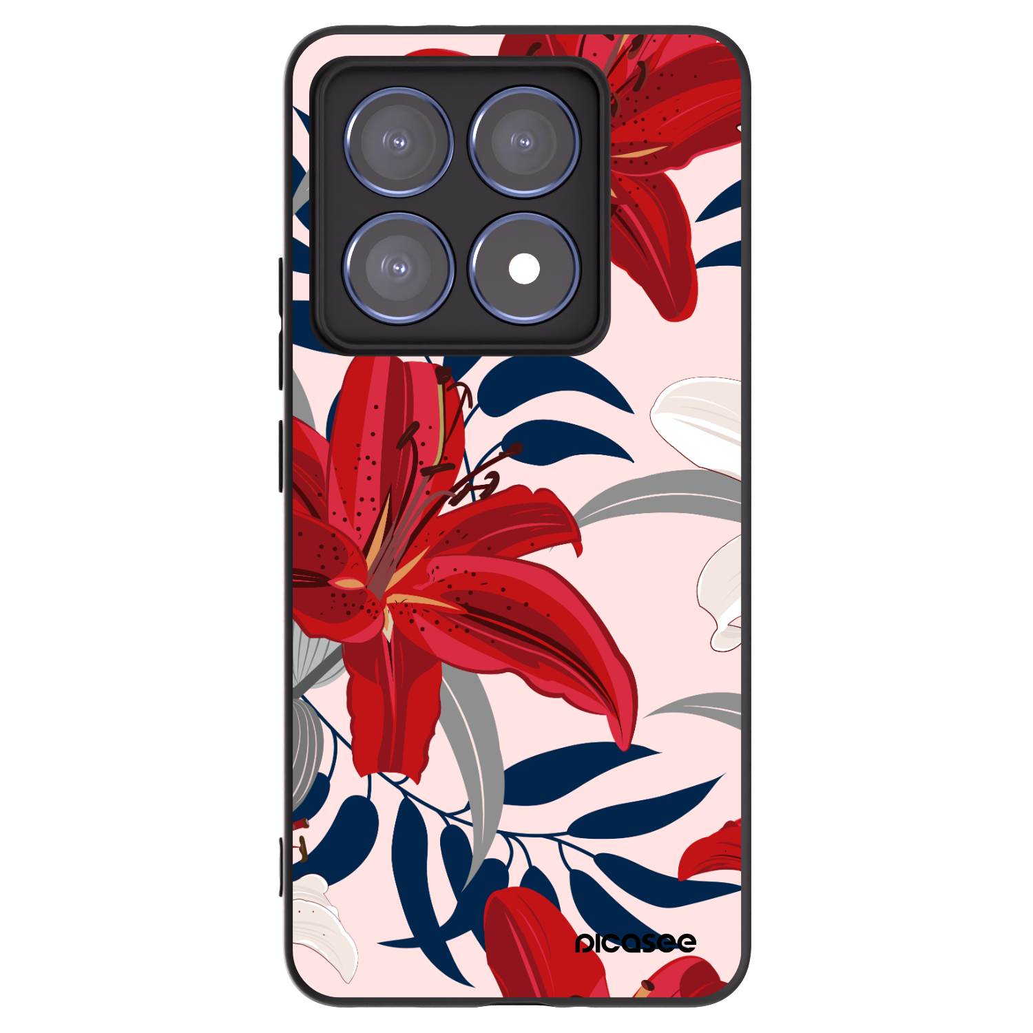 Picasee silikonski črni ovitek za Xiaomi 14T Pro - Red Lily