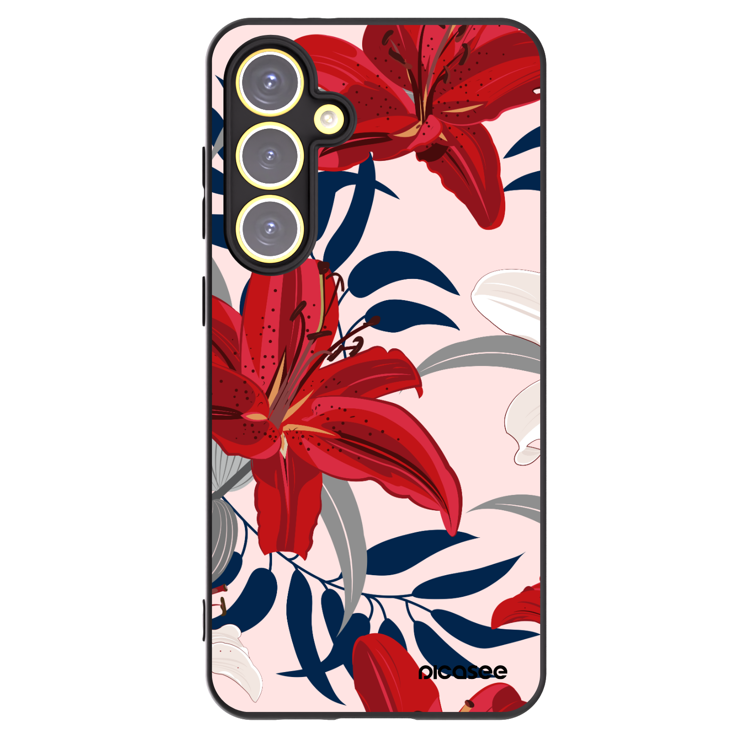 Picasee silikonski črni ovitek za Samsung Galaxy S24 FE S721B - Red Lily