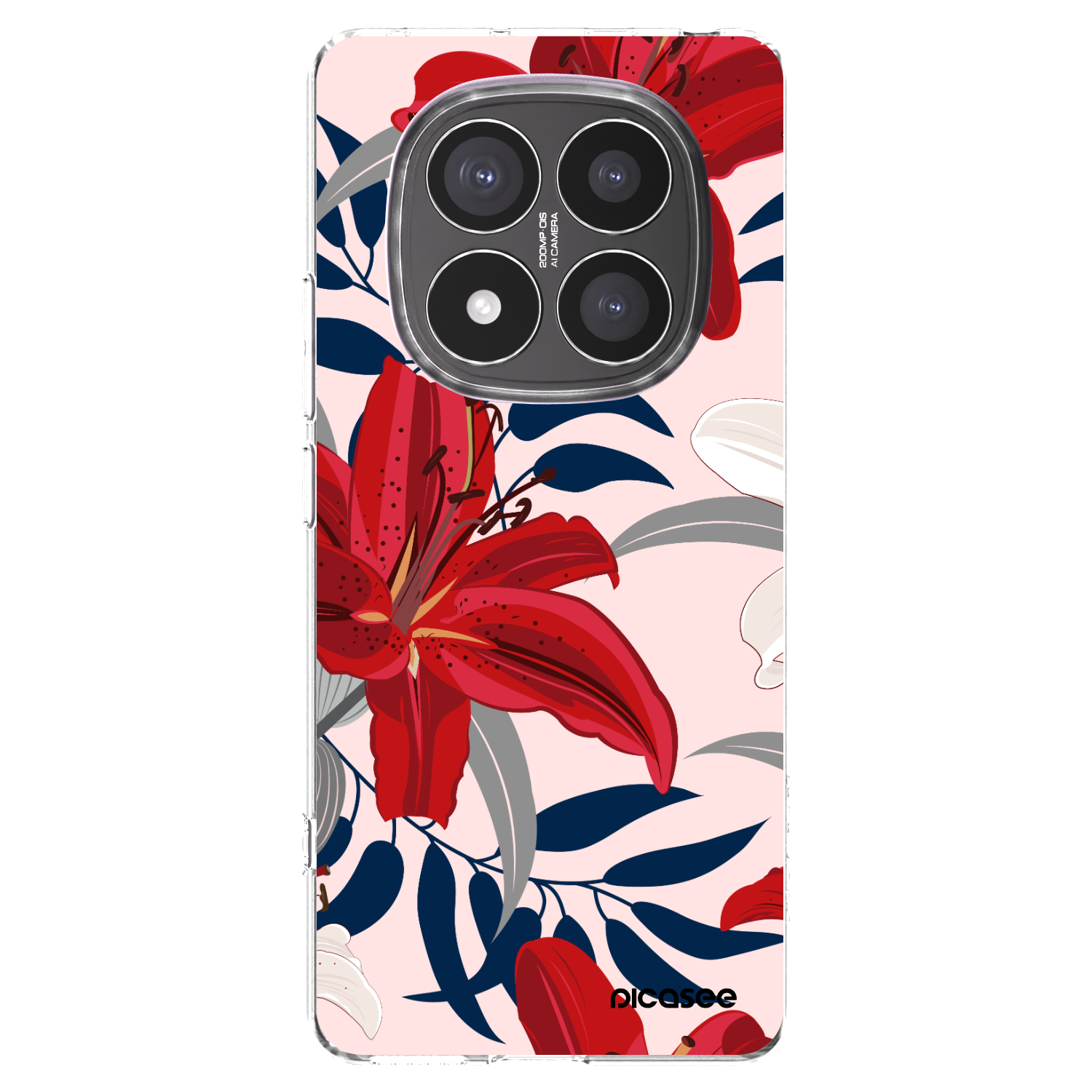 Picasee silikonski prozorni ovitek za Xiaomi Redmi Note 14 Pro+ 5G - Red Lily
