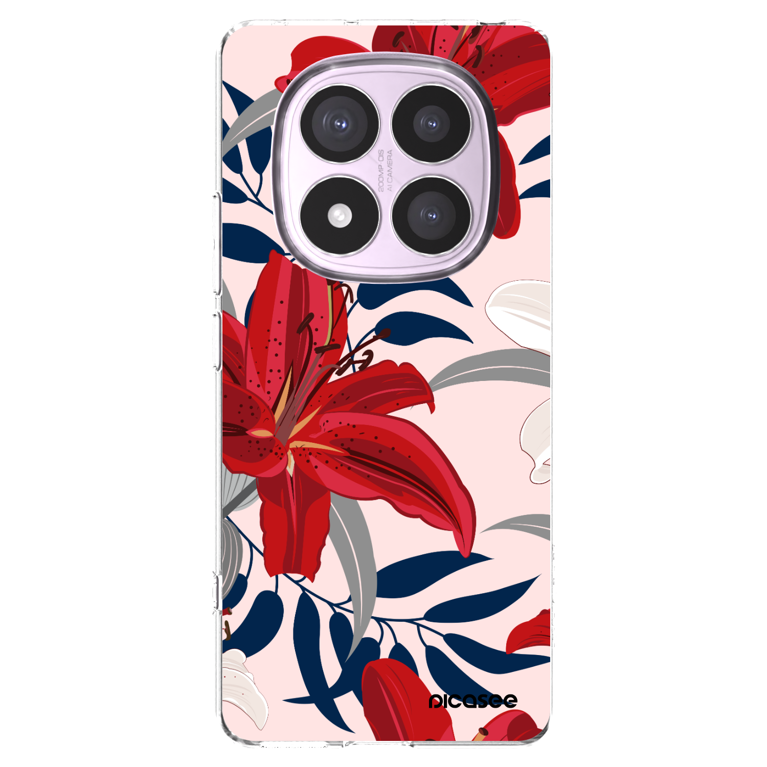 Picasee silikonski prozorni ovitek za Xiaomi Redmi Note 14 Pro 5G - Red Lily