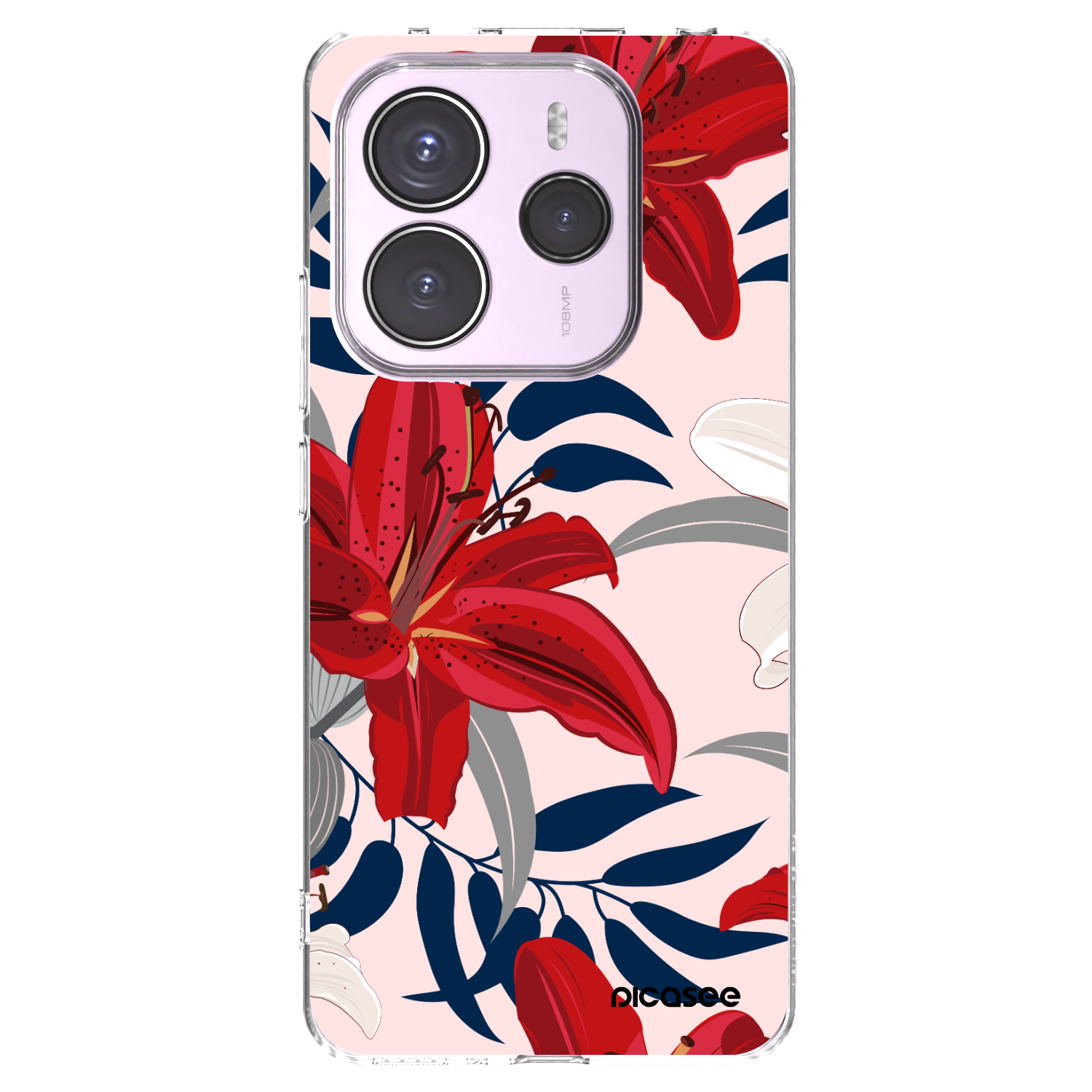 Picasee silikonski prozorni ovitek za Xiaomi Redmi Note 14 5G - Red Lily