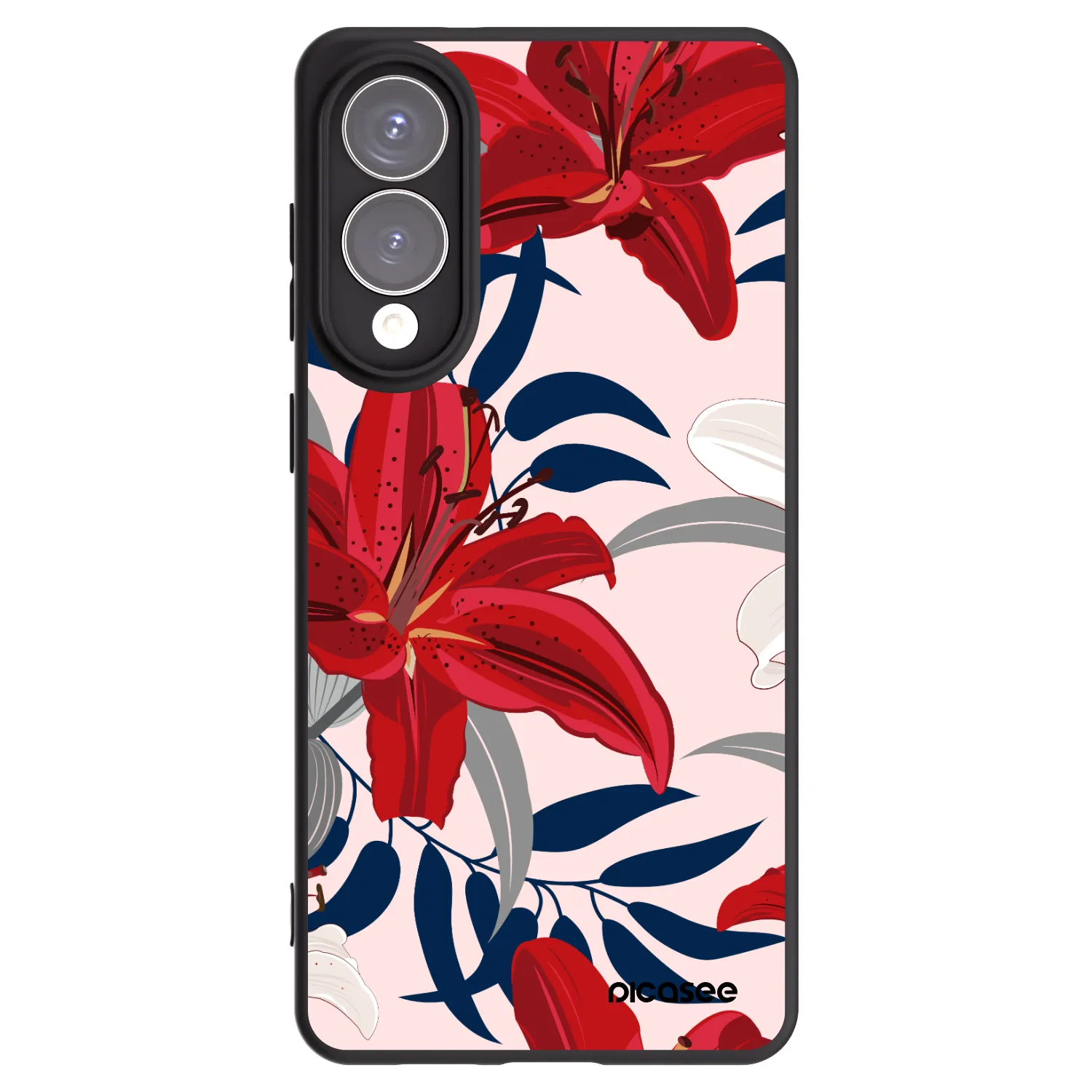 Picasee silikonski črni ovitek za Samsung Galaxy S25 Edge 5G - Red Lily