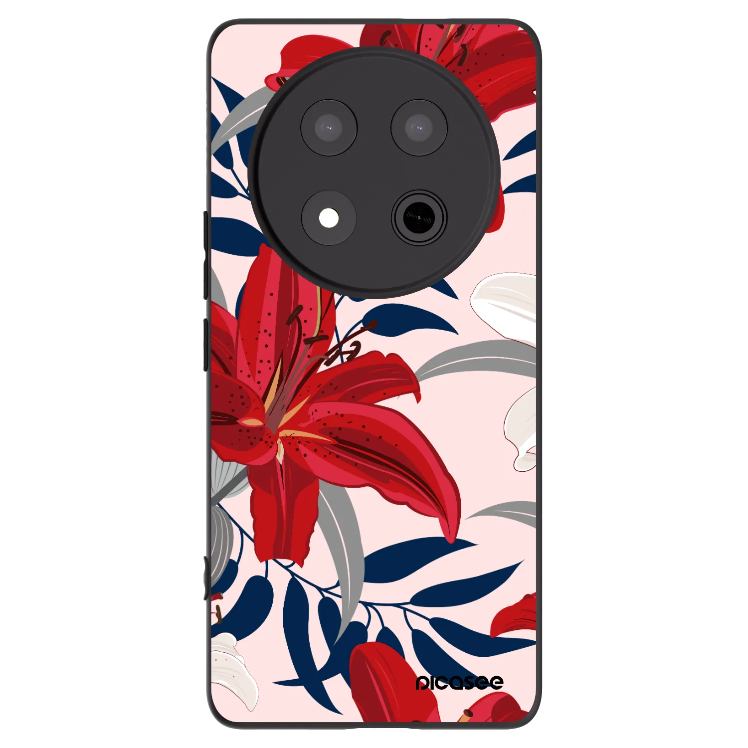 Picasee silikonski črni ovitek za Honor Magic7 Lite 5G - Red Lily