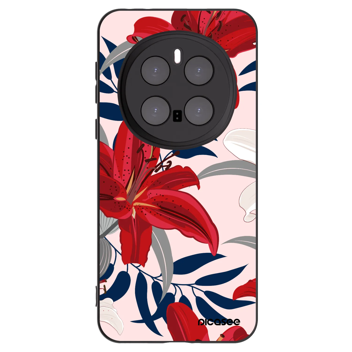 Picasee silikonski črni ovitek za Honor Magic7 Pro 5G - Red Lily