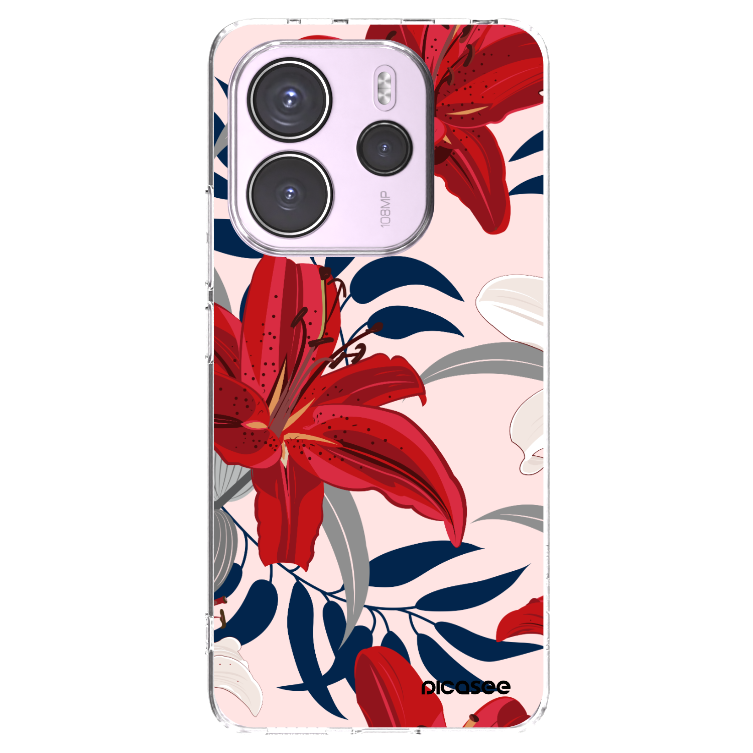 Picasee silikonski prozorni ovitek za Xiaomi Redmi Note 14 4G - Red Lily