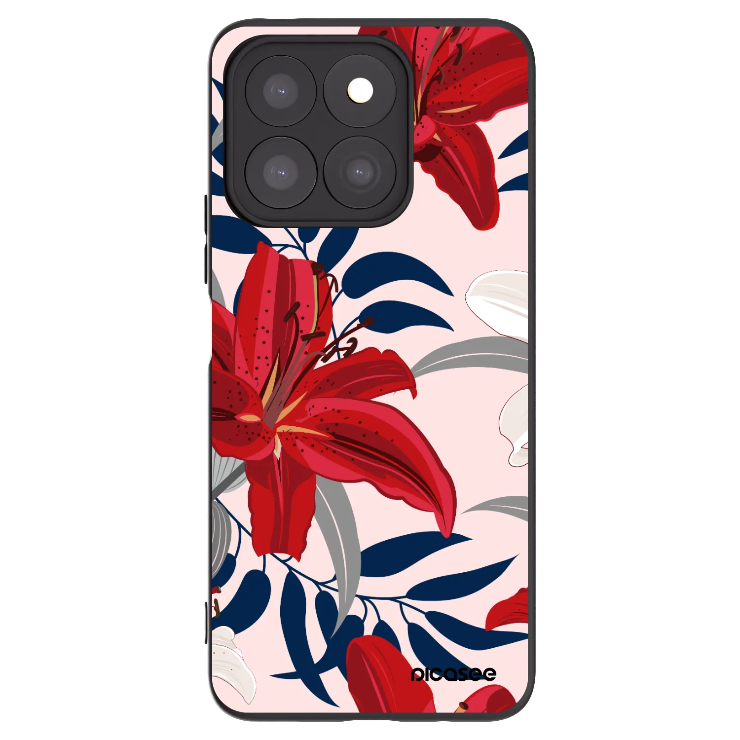 Picasee silikonski črni ovitek za Honor X8c - Red Lily