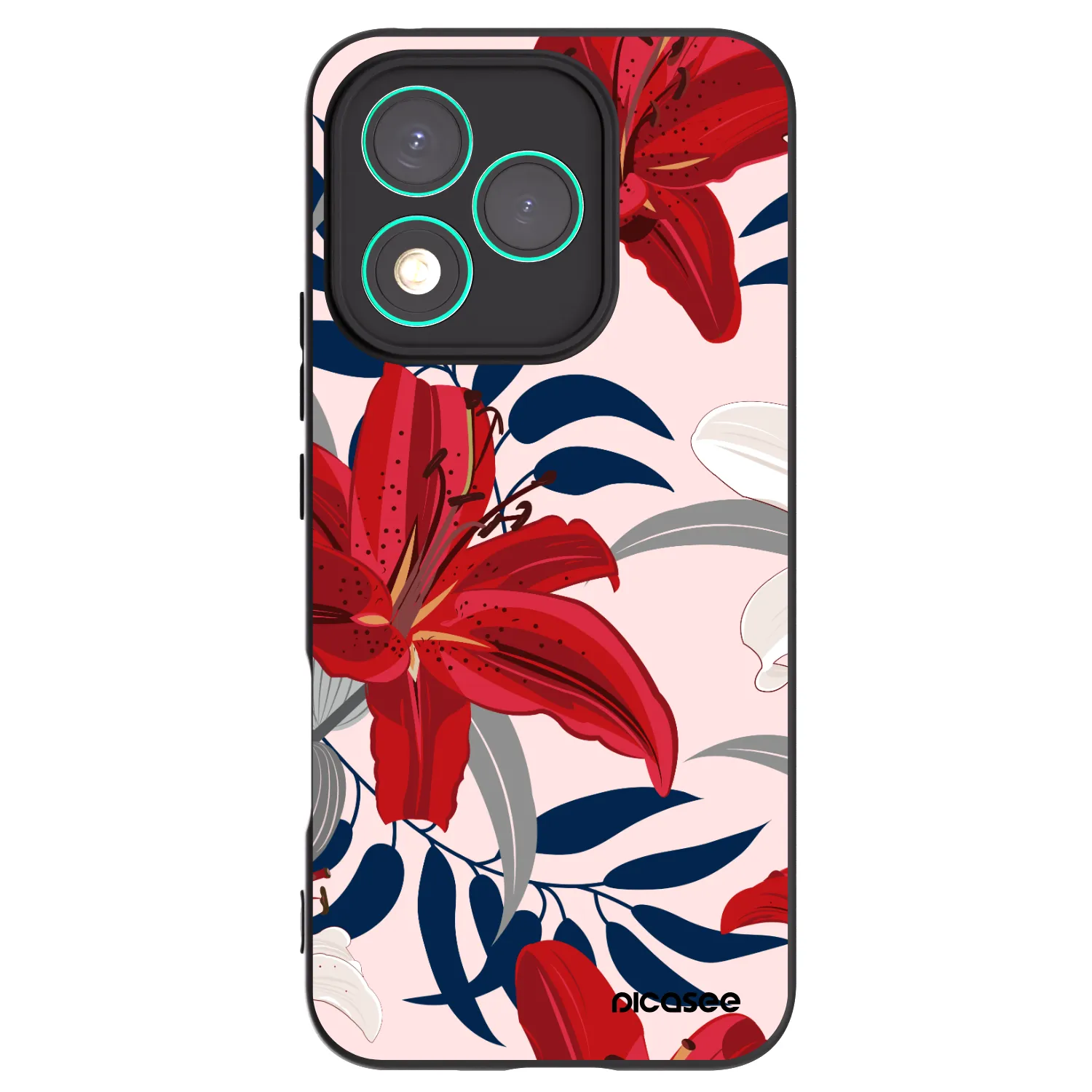 Picasee silikonski črni ovitek za Honor 400 Lite 5G - Red Lily