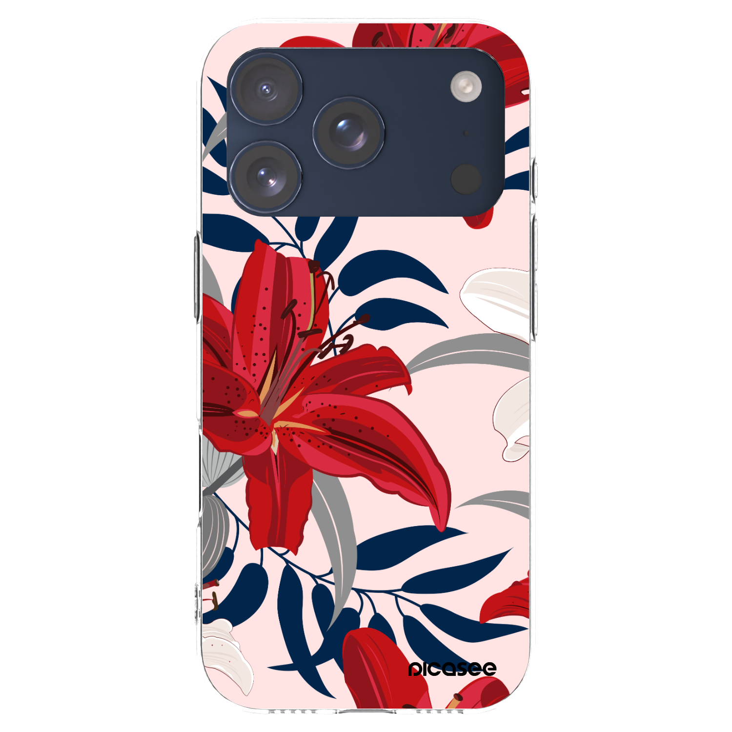Picasee silikonski prozorni ovitek za Apple iPhone 17 Pro - Red Lily