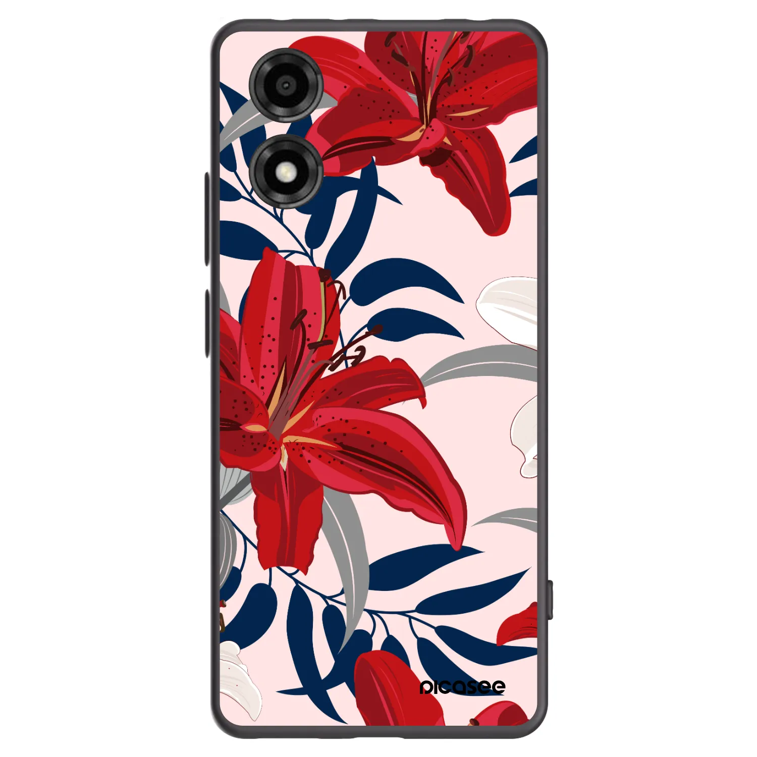 Picasee silikonski črni ovitek za Motorola Moto E14 - Red Lily